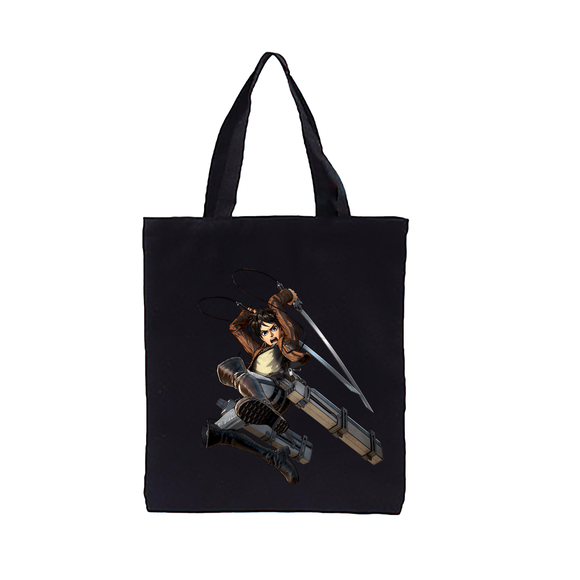 （画像用） 進撃の巨人 エレン･イェーガー Attack on Titan Eren Jäger 縦型キャンバス生地手提げバッグ　トートバッグ