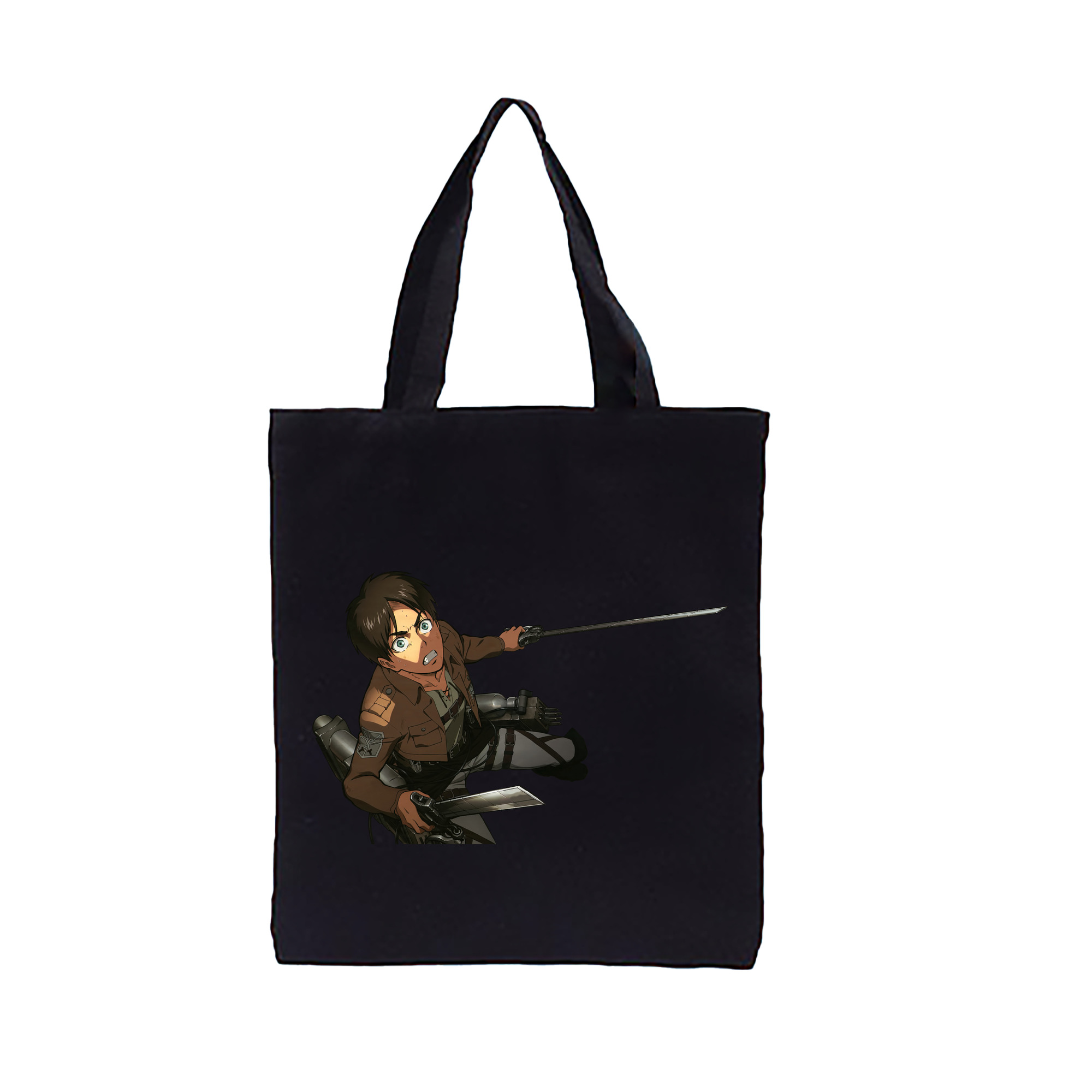 （画像用） 進撃の巨人 エレン･イェーガー Attack on Titan Eren Jäger 縦型キャンバス生地手提げバッグ　トートバッグ
