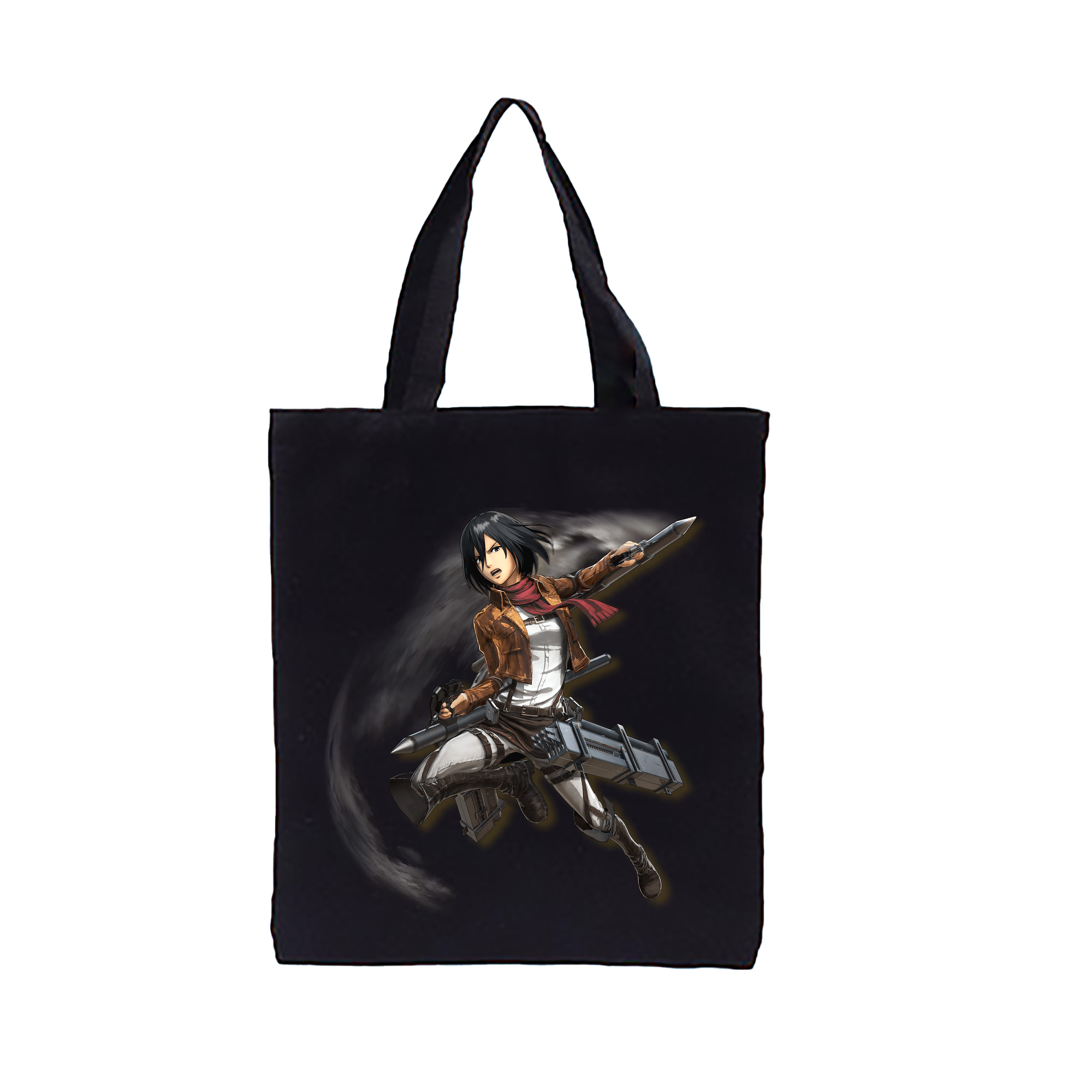（画像用） 進撃の巨人 ミカサ·アッカーマン Attack on Titan Mikasa Ackerman 縦型キャンバス生地手提げバッグ　トートバッグ