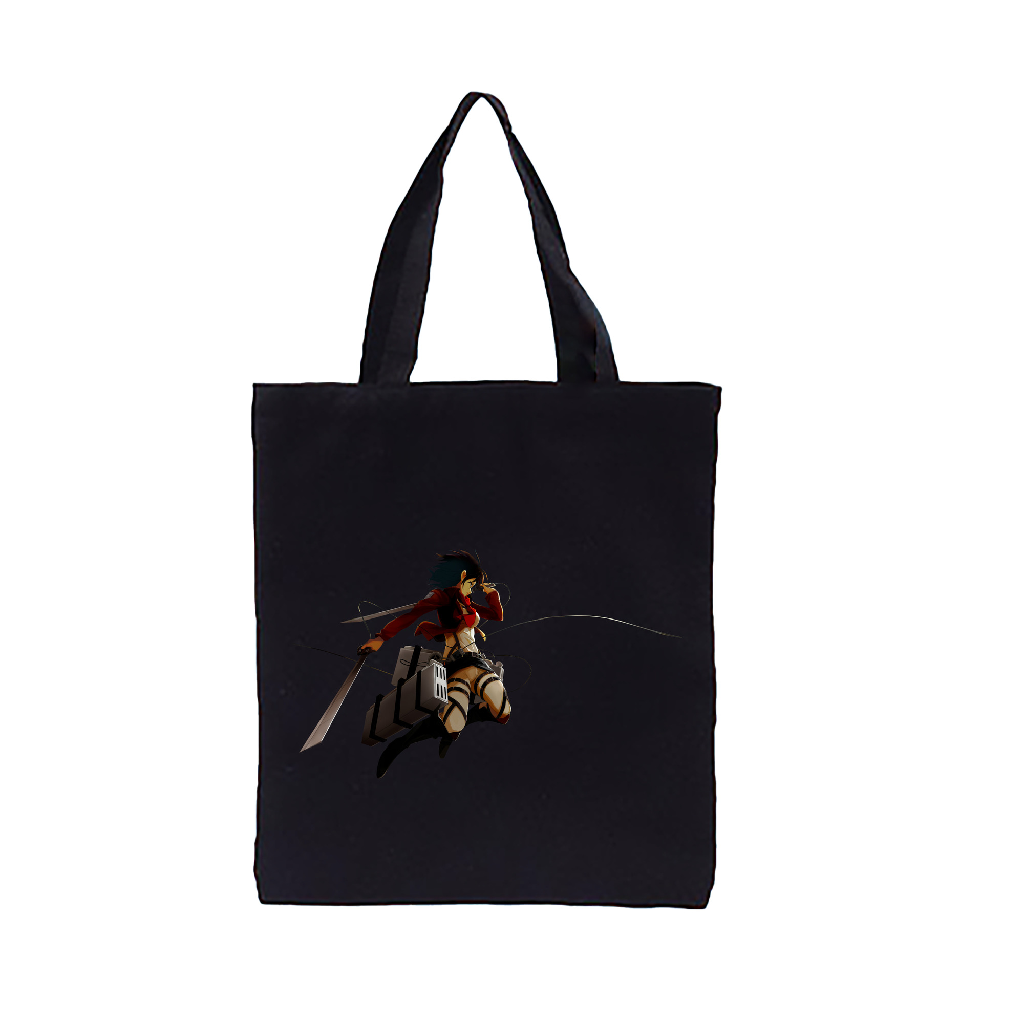 （画像用） 進撃の巨人 ミカサ·アッカーマン Attack on Titan Mikasa Ackerman 縦型キャンバス生地手提げバッグ　トートバッグ