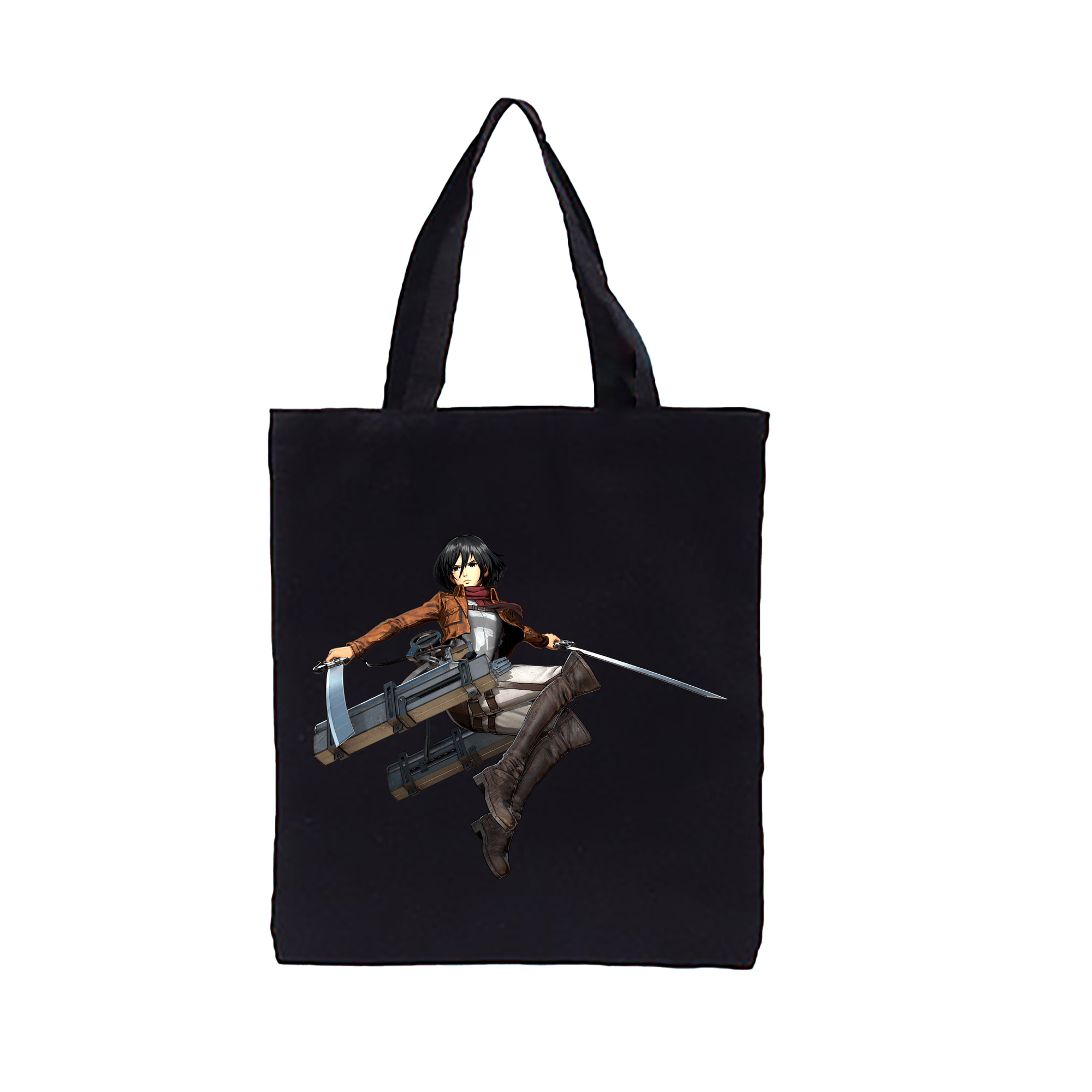 （画像用） 進撃の巨人 ミカサ·アッカーマン Attack on Titan Mikasa Ackerman 縦型キャンバス生地手提げバッグ　トートバッグ