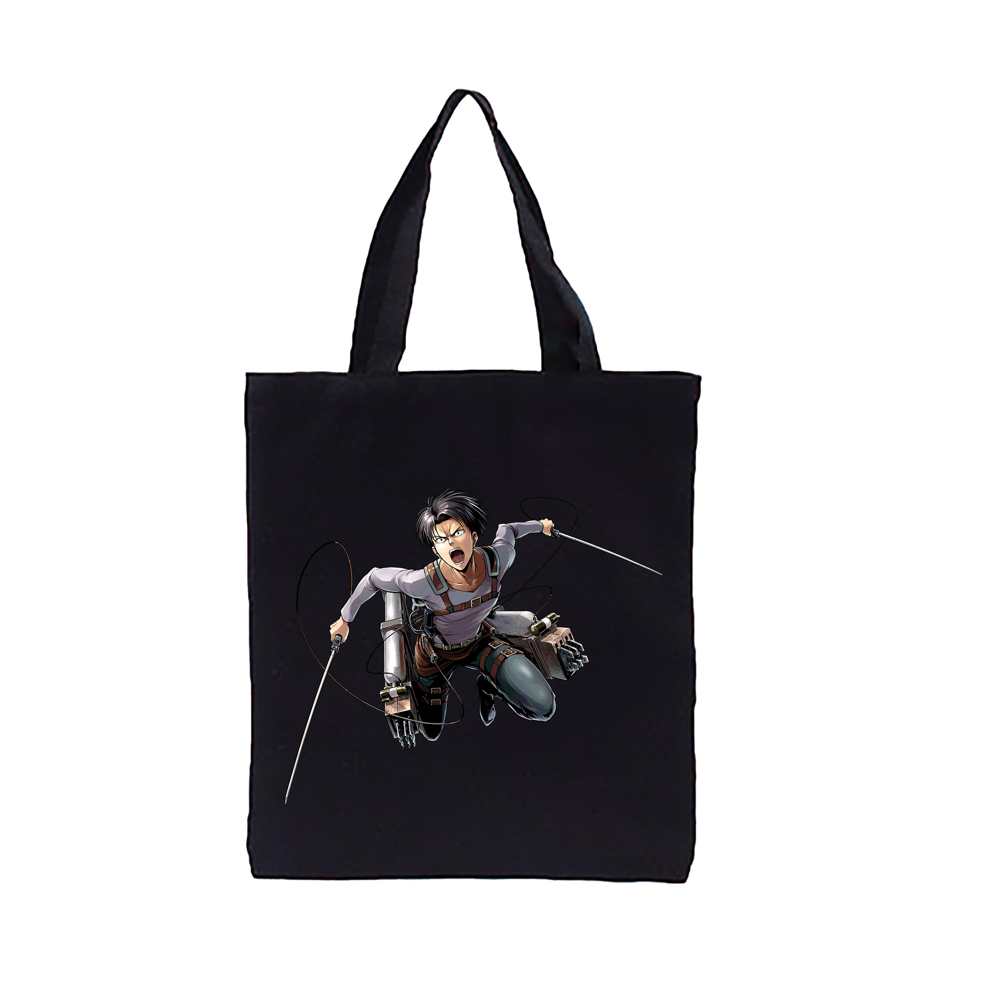 （画像用） 進撃の巨人 リヴァイ·アッカーマン Attack on Titan Levi Ackerman 縦型キャンバス生地手提げバッグ　トートバッグ