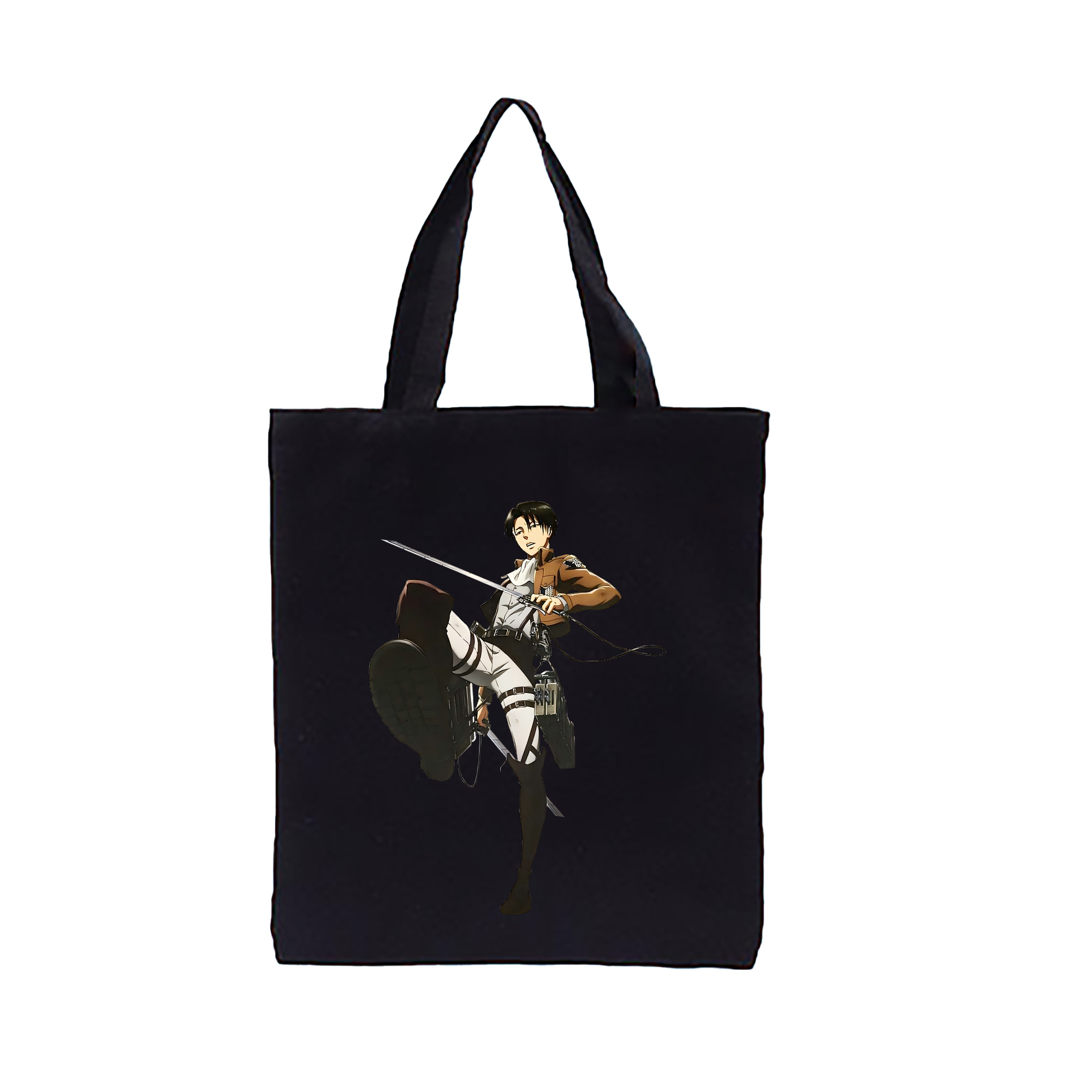 （画像用） 進撃の巨人 リヴァイ·アッカーマン Attack on Titan Levi Ackerman 縦型キャンバス生地手提げバッグ　トートバッグ