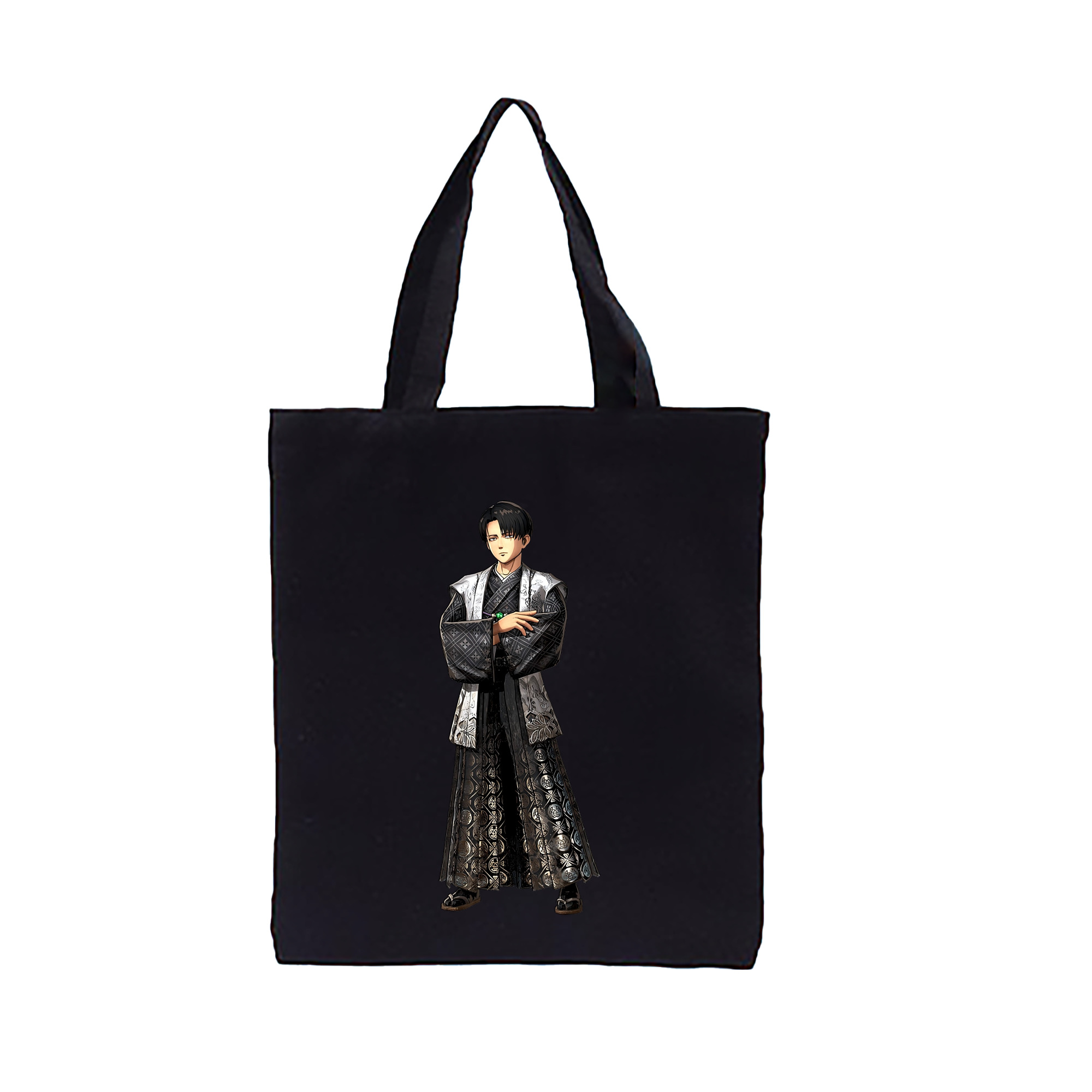 （画像用） 進撃の巨人 リヴァイ·アッカーマン Attack on Titan Levi Ackerman 縦型キャンバス生地手提げバッグ　トートバッグ