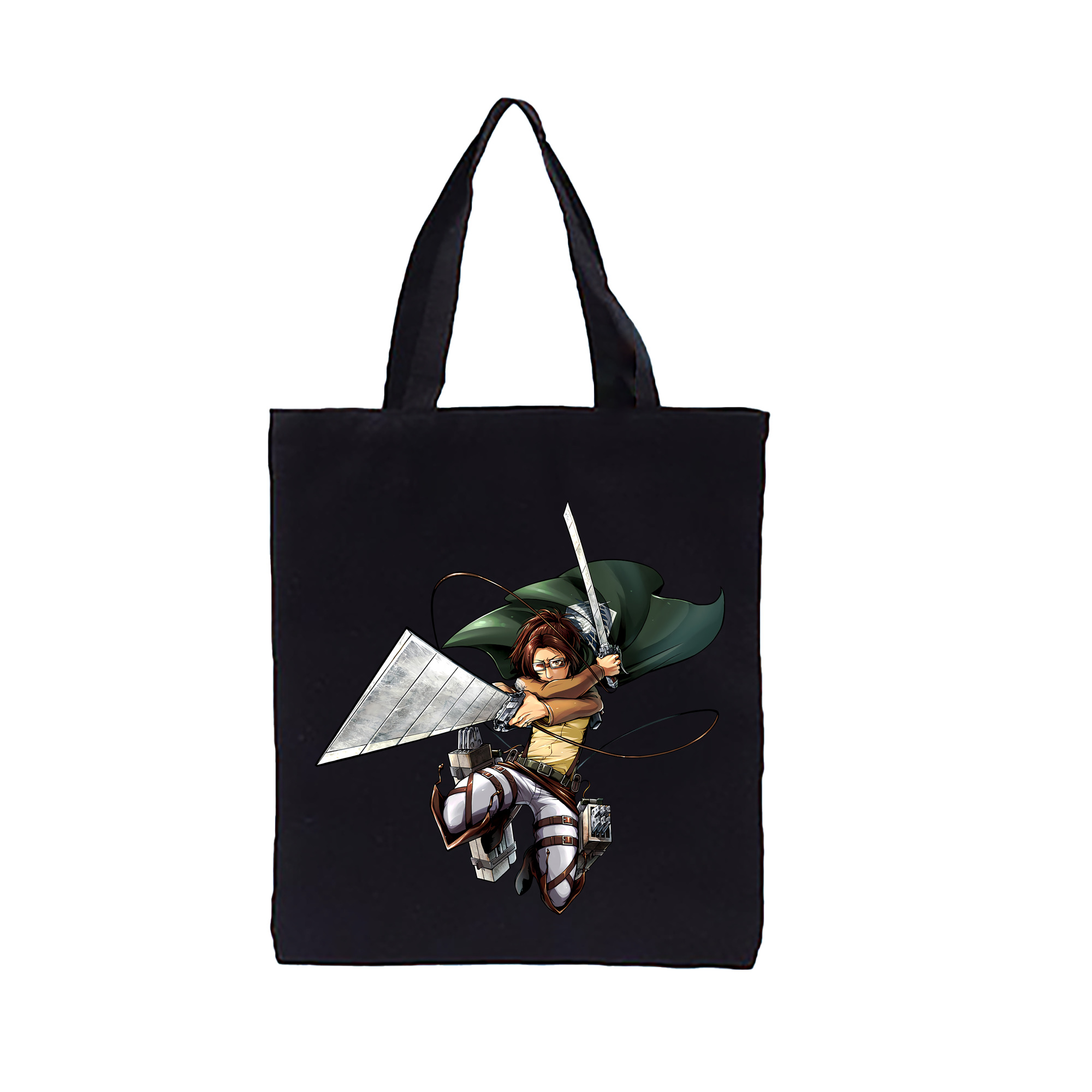 （画像用） 進撃の巨人 ハンジ·ゾエ Attack on Titan Hanji Zoe 縦型キャンバス生地手提げバッグ　トートバッグ