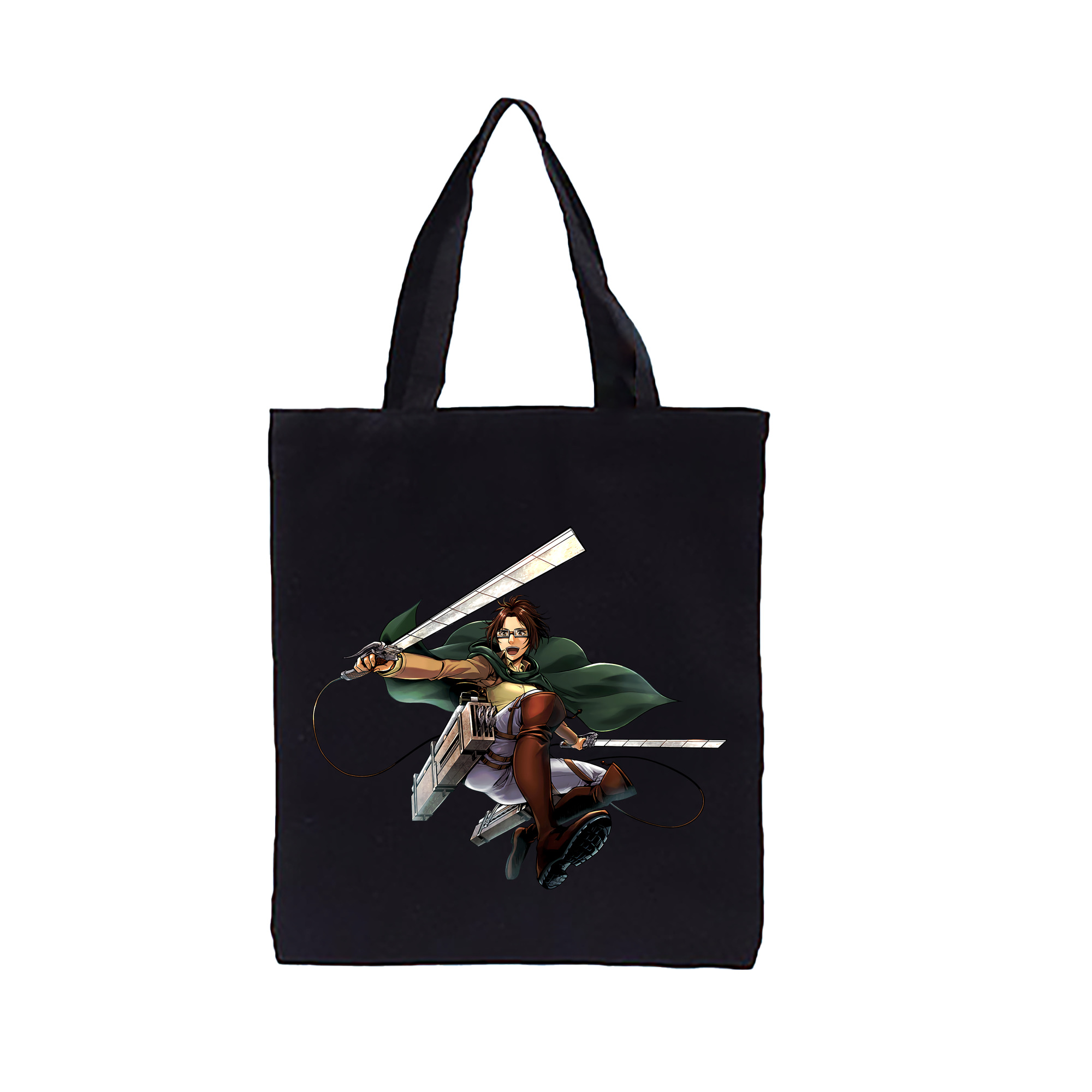 （画像用） 進撃の巨人 ハンジ·ゾエ Attack on Titan Hanji Zoe 縦型キャンバス生地手提げバッグ　トートバッグ