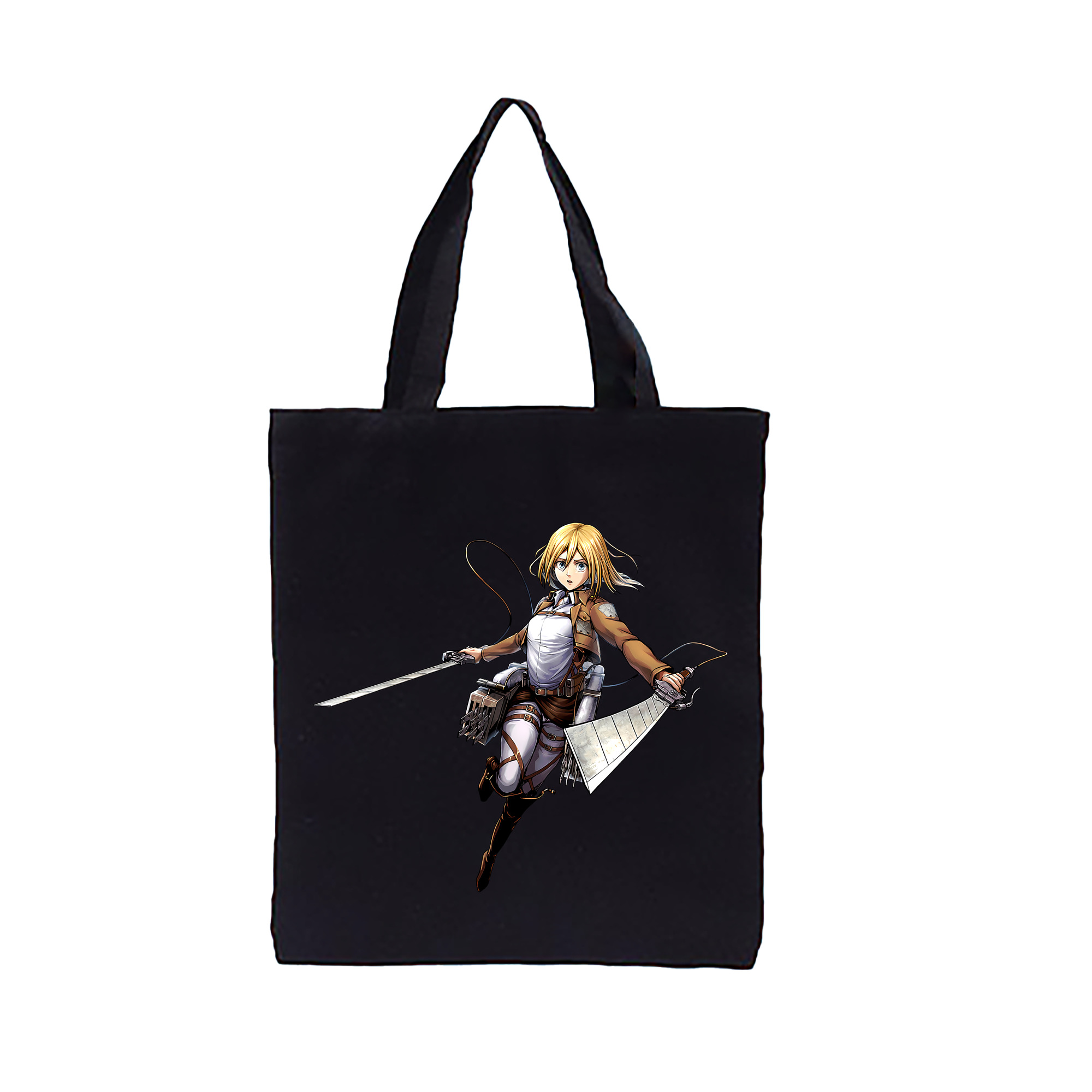 （画像用） 進撃の巨人 クリスタ·レンズ Attack on Titan Christa Lenz 縦型キャンバス生地手提げバッグ　トートバッグ