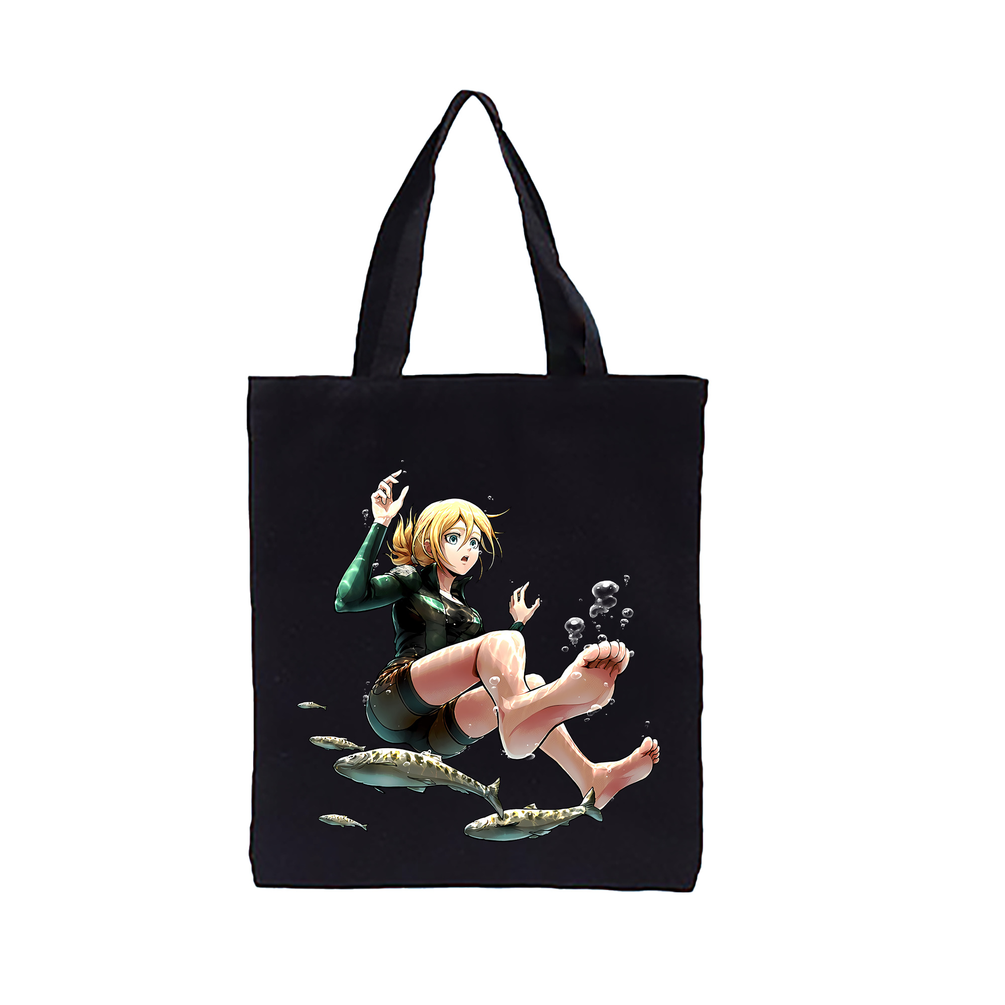 （画像用） 進撃の巨人 クリスタ·レンズ Attack on Titan Christa Lenz 縦型キャンバス生地手提げバッグ　トートバッグ