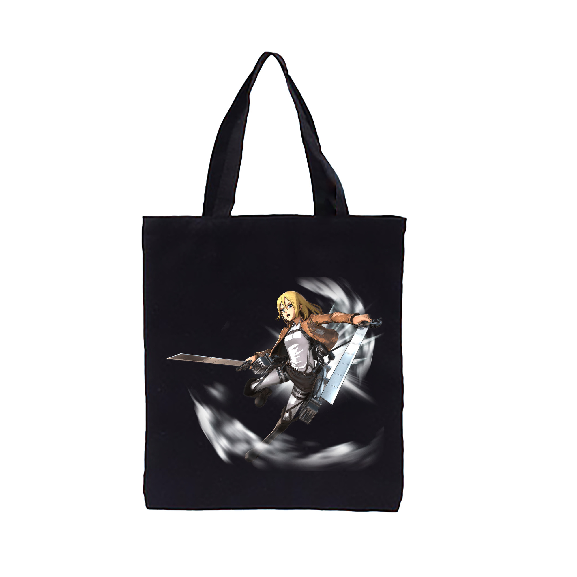 （画像用） 進撃の巨人 クリスタ·レンズ Attack on Titan Christa Lenz 縦型キャンバス生地手提げバッグ　トートバッグ