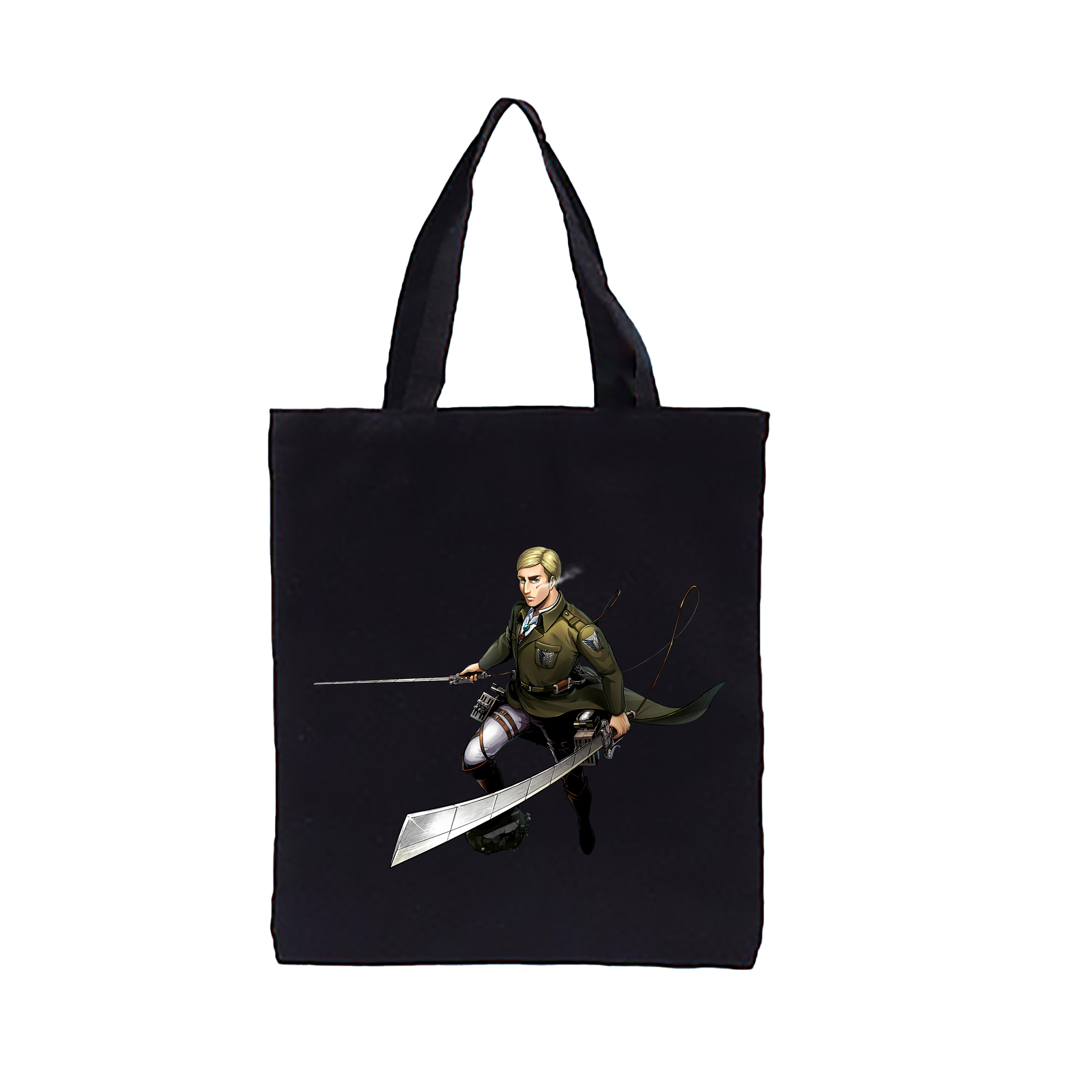 （画像用） 進撃の巨人 エルヴィン・スミス Attack on Titan Erwin Smith 縦型キャンバス生地手提げバッグ　トートバッグ