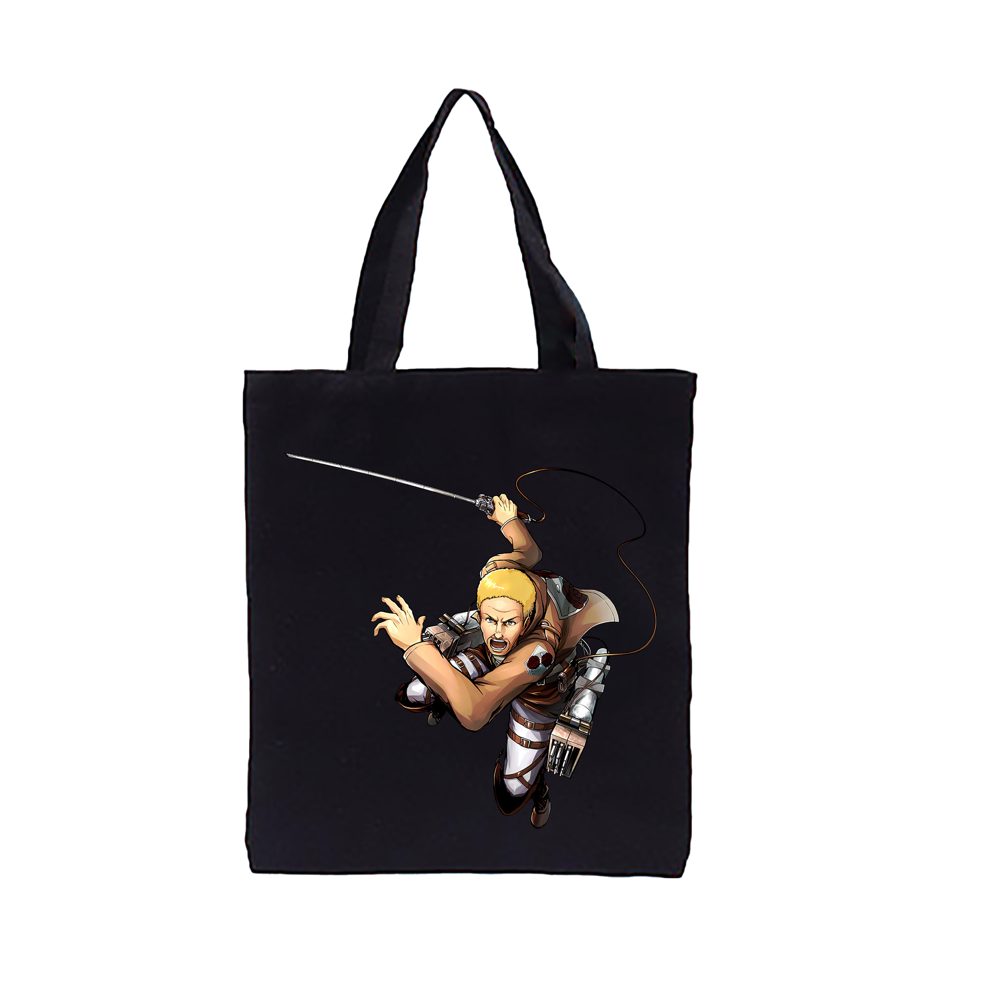 （画像用） 進撃の巨人 ハンネス Attack on Titan Hannes 縦型キャンバス生地手提げバッグ　トートバッグ