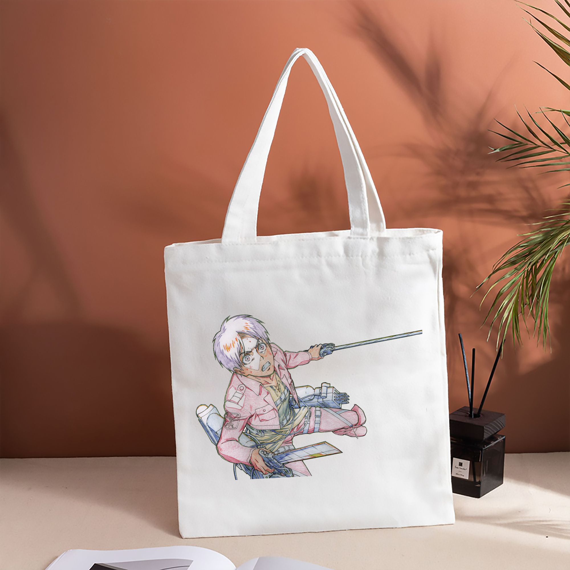 進撃の巨人 エレン･イェーガー Attack on Titan Eren Jäger 縦型キャンバス生地手提げバッグ　トートバッグ