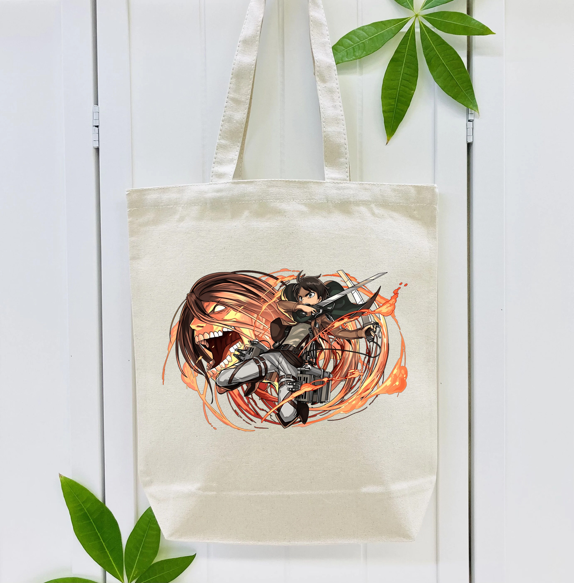 進撃の巨人 エレン･イェーガー Attack on Titan Eren Jäger 縦型キャンバス生地手提げバッグ　トートバッグ
