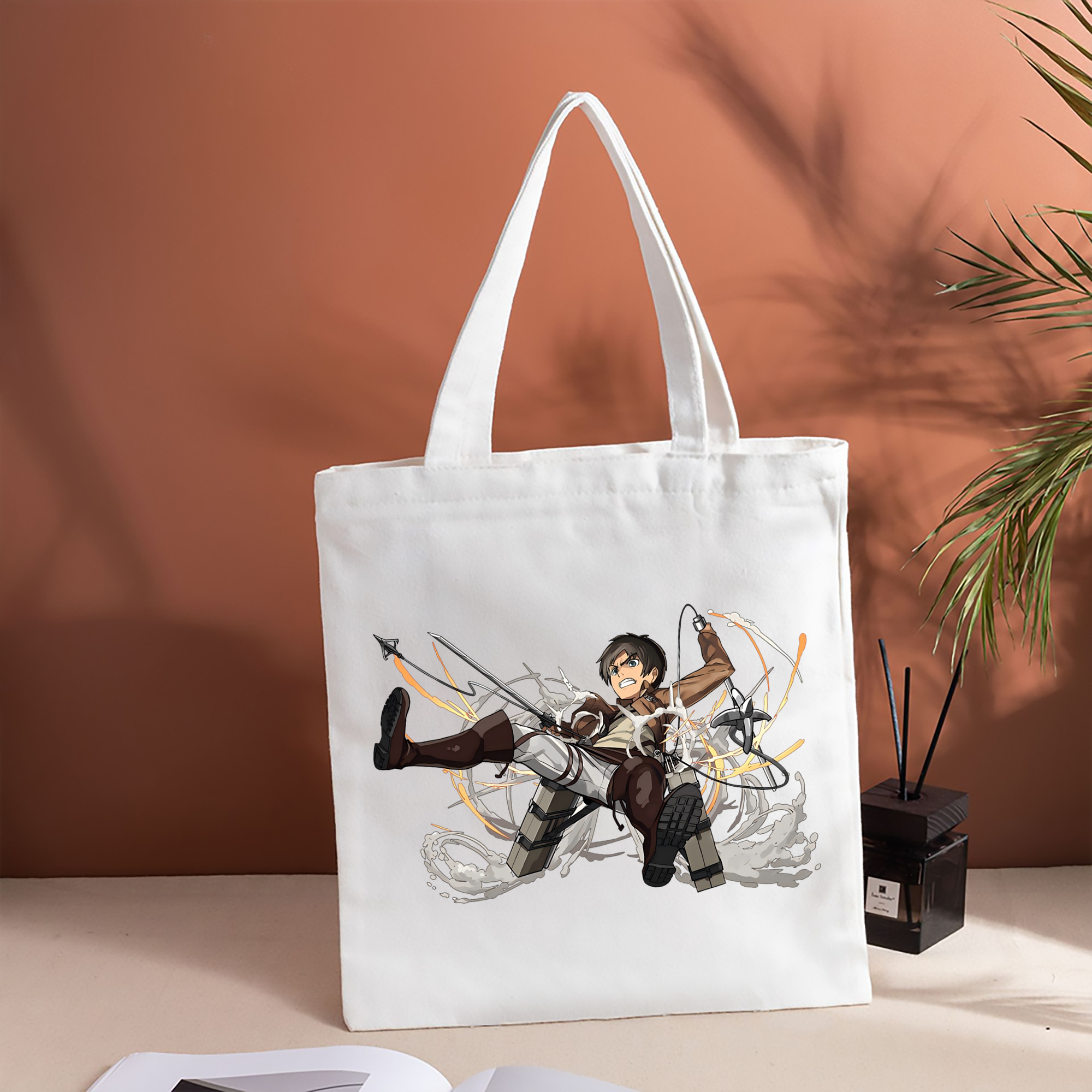 進撃の巨人 エレン･イェーガー Attack on Titan Eren Jäger 縦型キャンバス生地手提げバッグ　トートバッグ