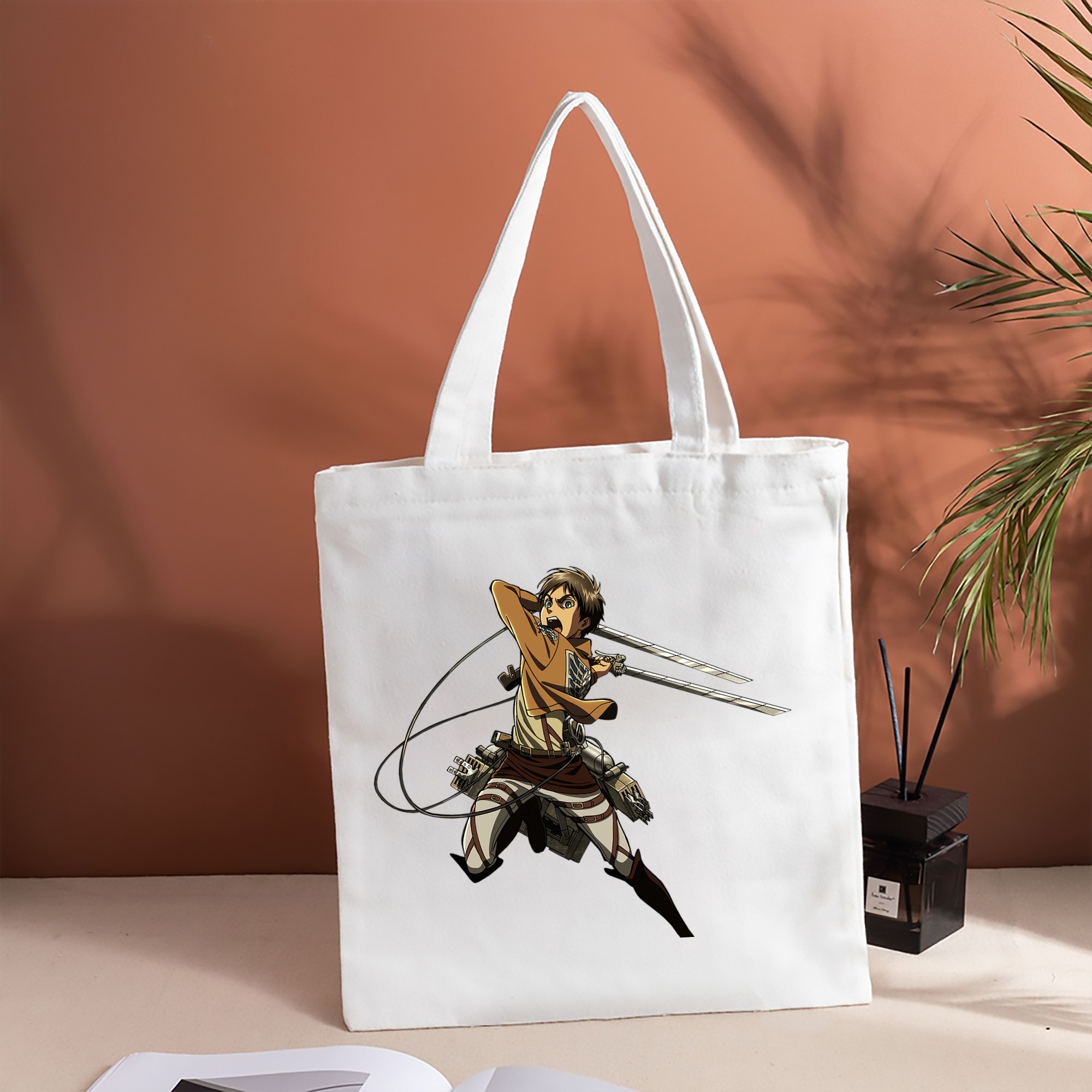 進撃の巨人 エレン･イェーガー Attack on Titan Eren Jäger 縦型キャンバス生地手提げバッグ　トートバッグ
