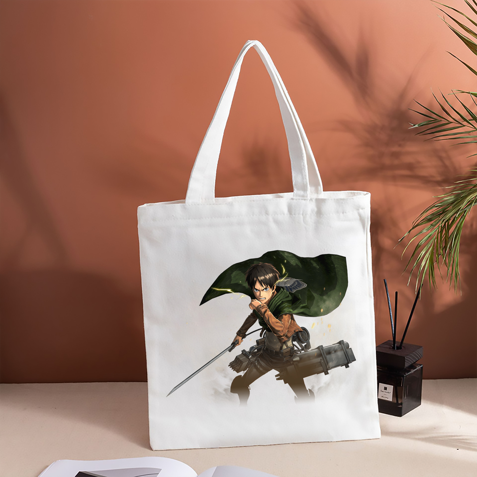 進撃の巨人 エレン･イェーガー Attack on Titan Eren Jäger 縦型キャンバス生地手提げバッグ　トートバッグ