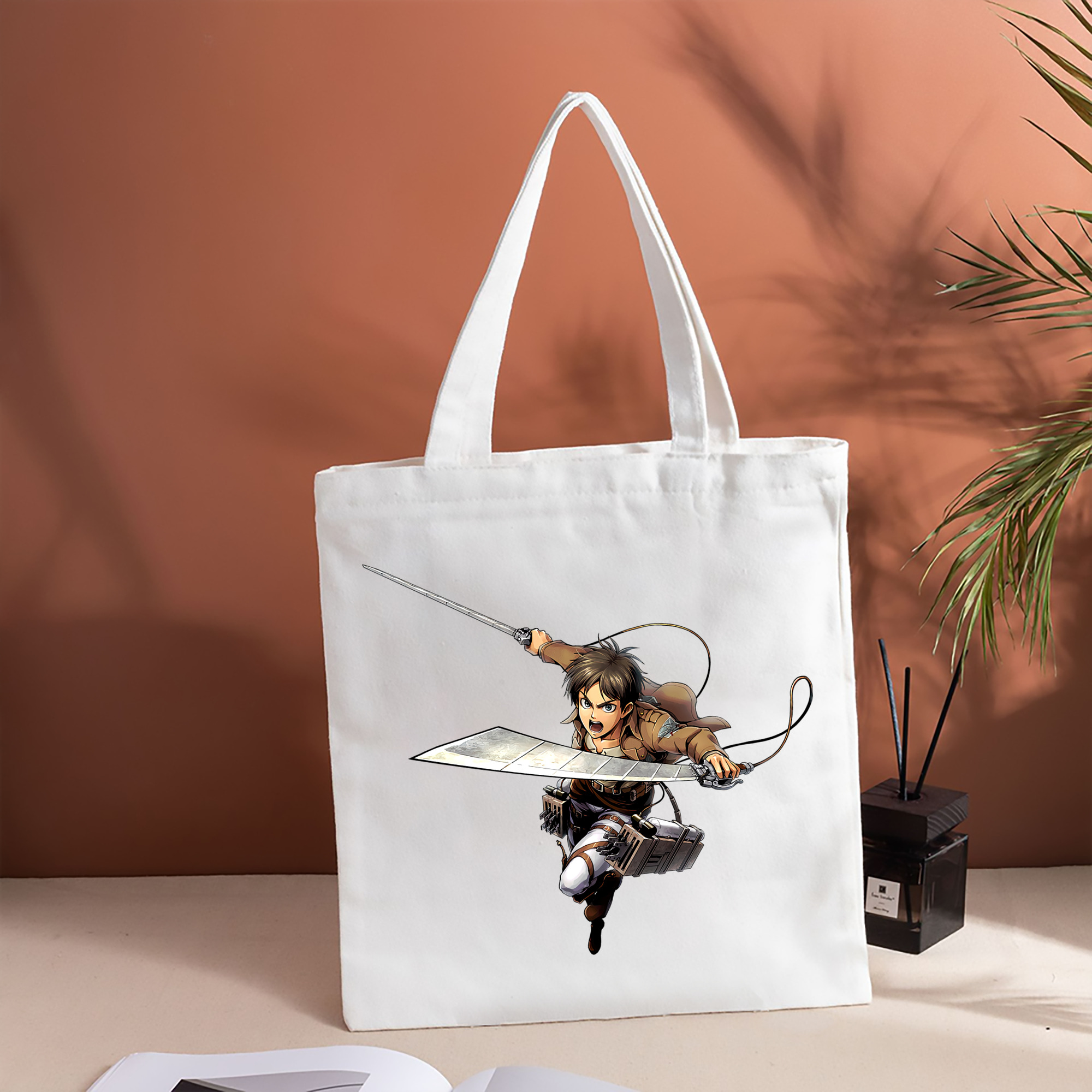 進撃の巨人 エレン･イェーガー Attack on Titan Eren Jäger 縦型キャンバス生地手提げバッグ　トートバッグ
