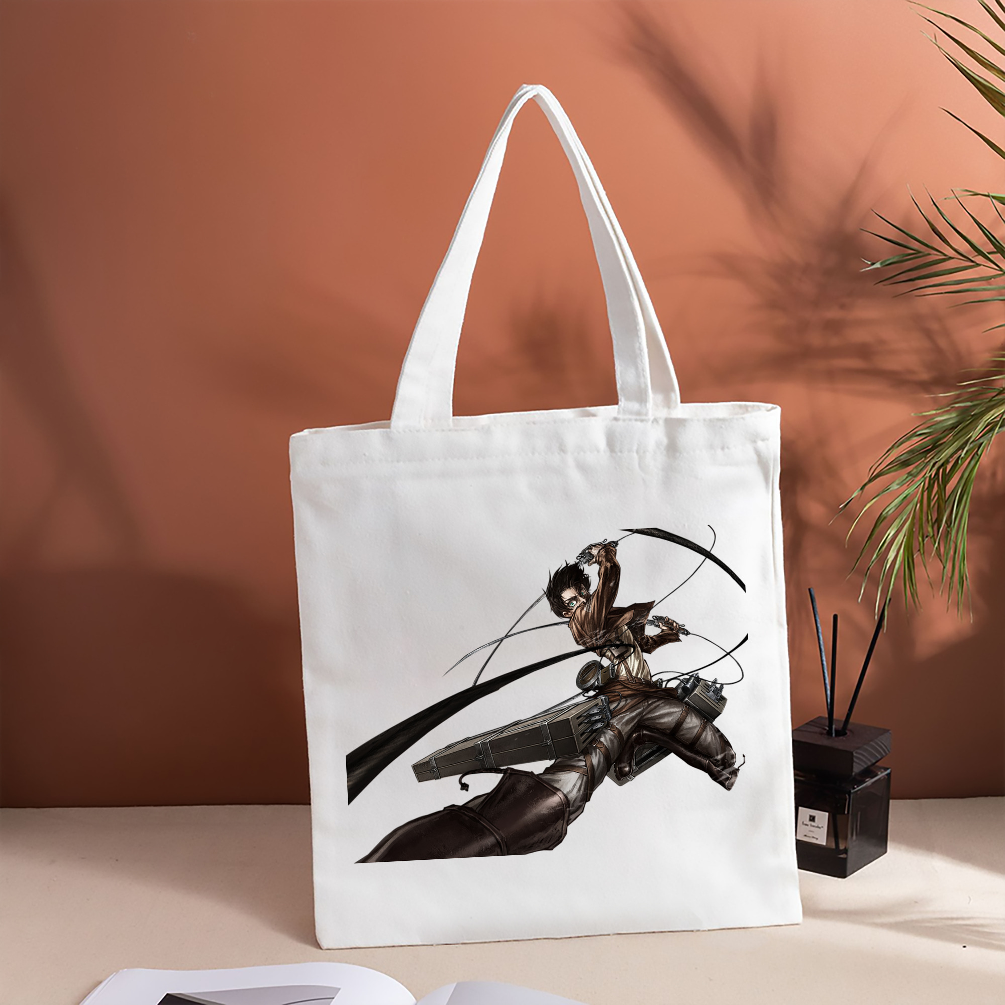 進撃の巨人 エレン･イェーガー Attack on Titan Eren Jäger 縦型キャンバス生地手提げバッグ　トートバッグ