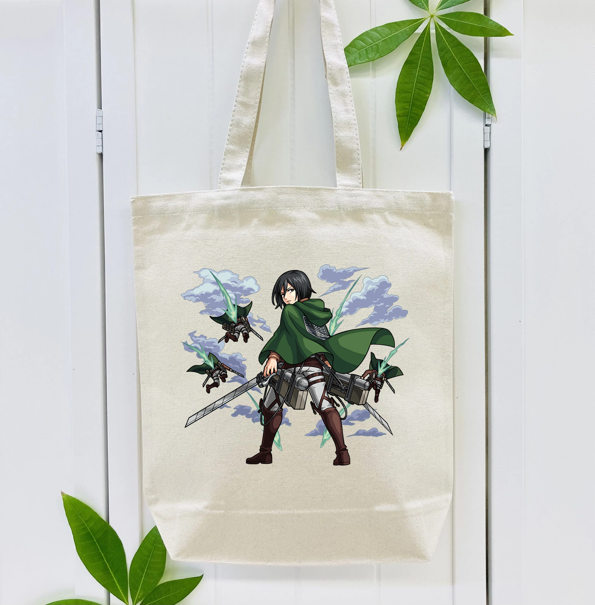 進撃の巨人 ミカサ·アッカーマン Attack on Titan Mikasa Ackerman 縦型キャンバス生地手提げバッグ　トートバッグ