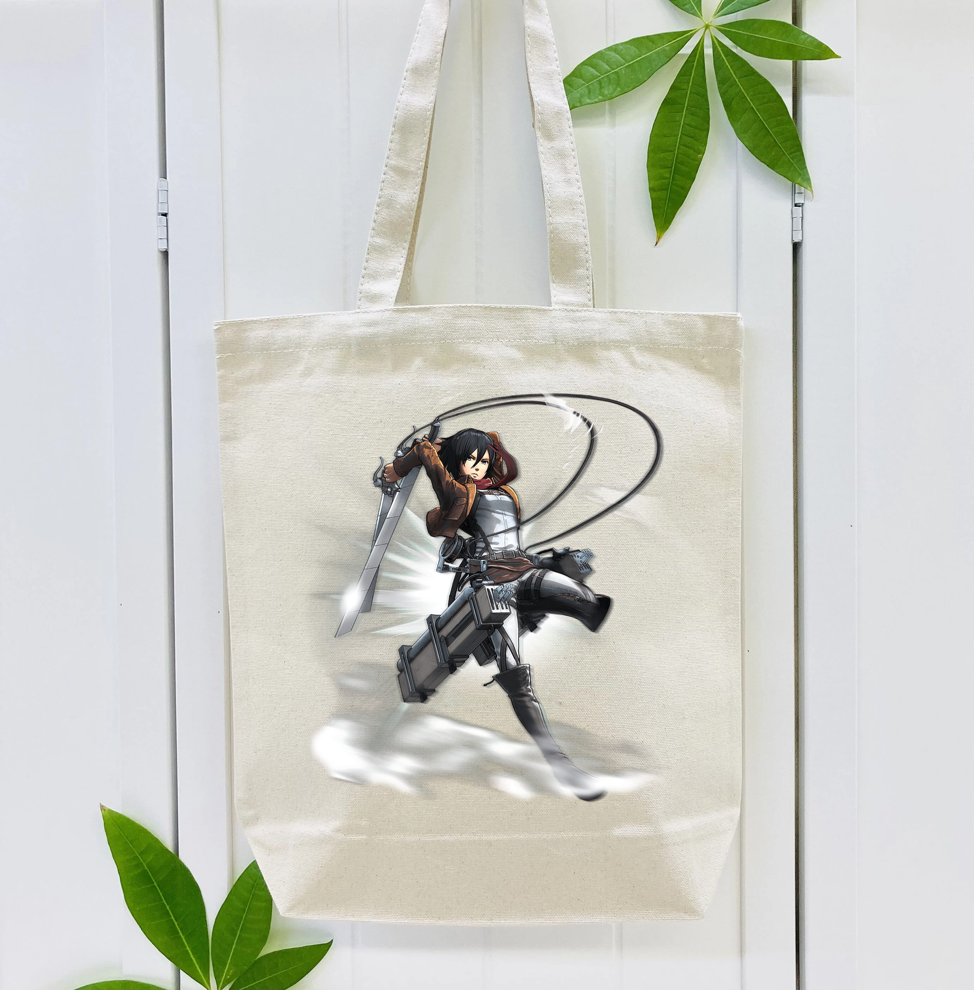 進撃の巨人 ミカサ·アッカーマン Attack on Titan Mikasa Ackerman 縦型キャンバス生地手提げバッグ　トートバッグ