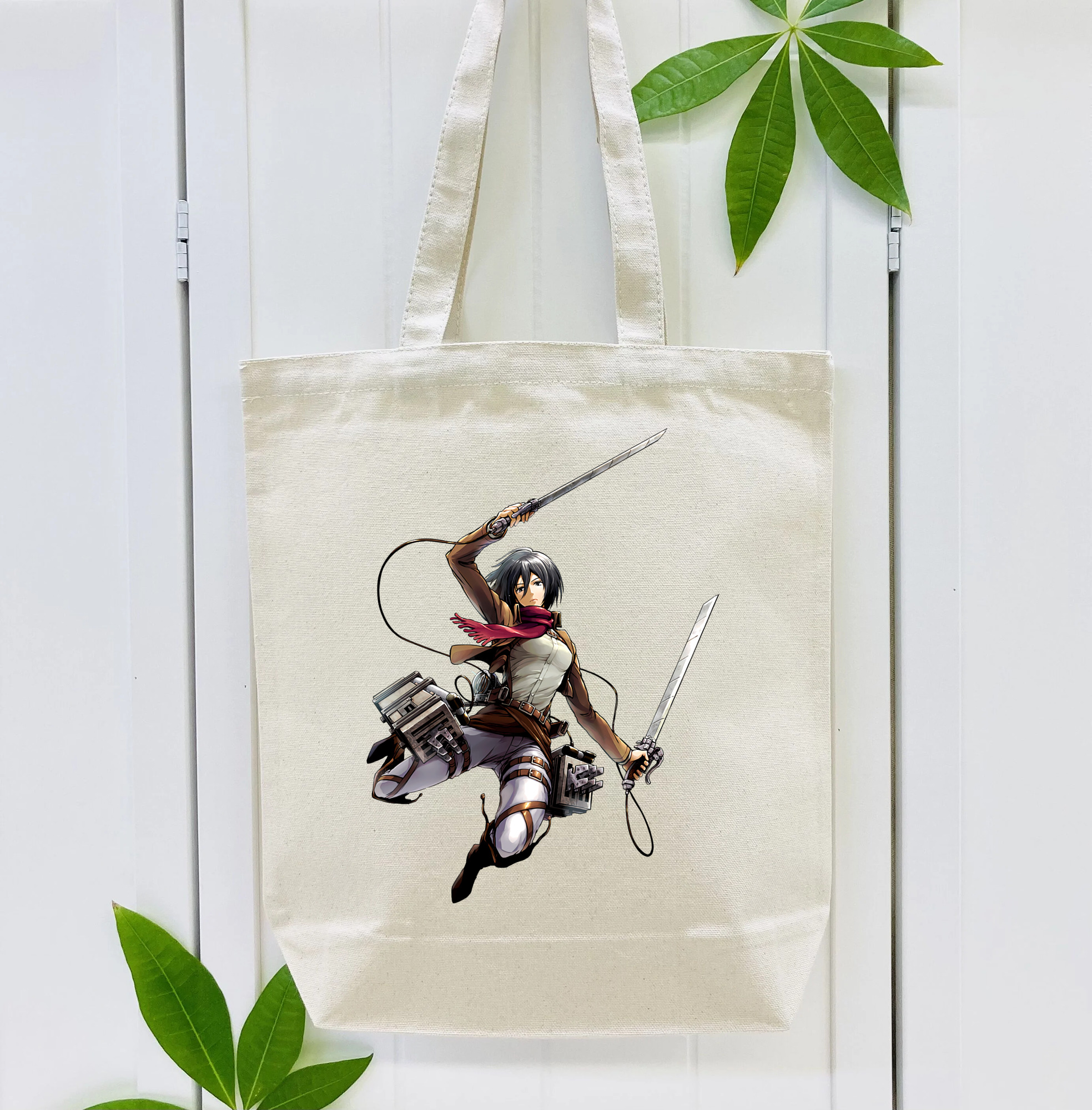 進撃の巨人 ミカサ·アッカーマン Attack on Titan Mikasa Ackerman 縦型キャンバス生地手提げバッグ　トートバッグ