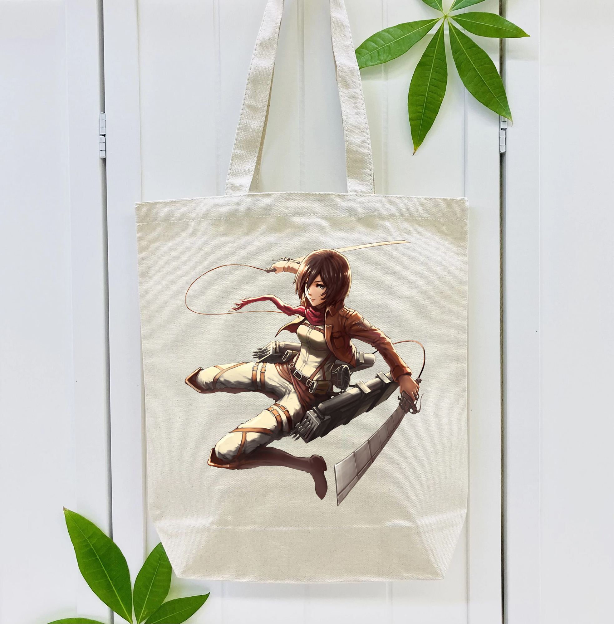 進撃の巨人 ミカサ·アッカーマン Attack on Titan Mikasa Ackerman 縦型キャンバス生地手提げバッグ　トートバッグ