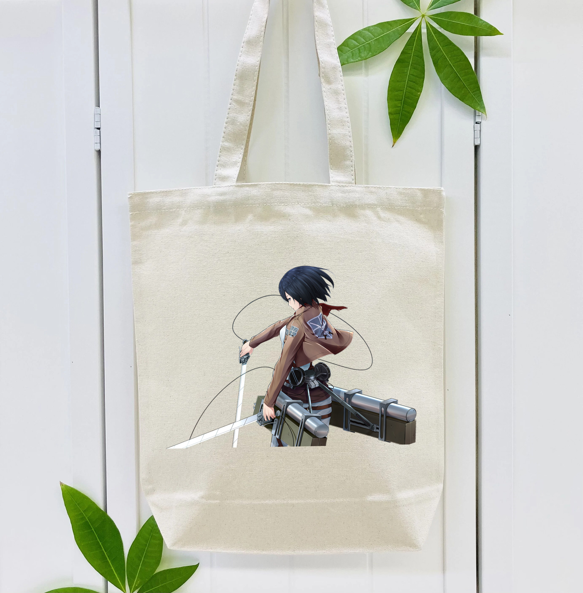 進撃の巨人 ミカサ·アッカーマン Attack on Titan Mikasa Ackerman 縦型キャンバス生地手提げバッグ　トートバッグ