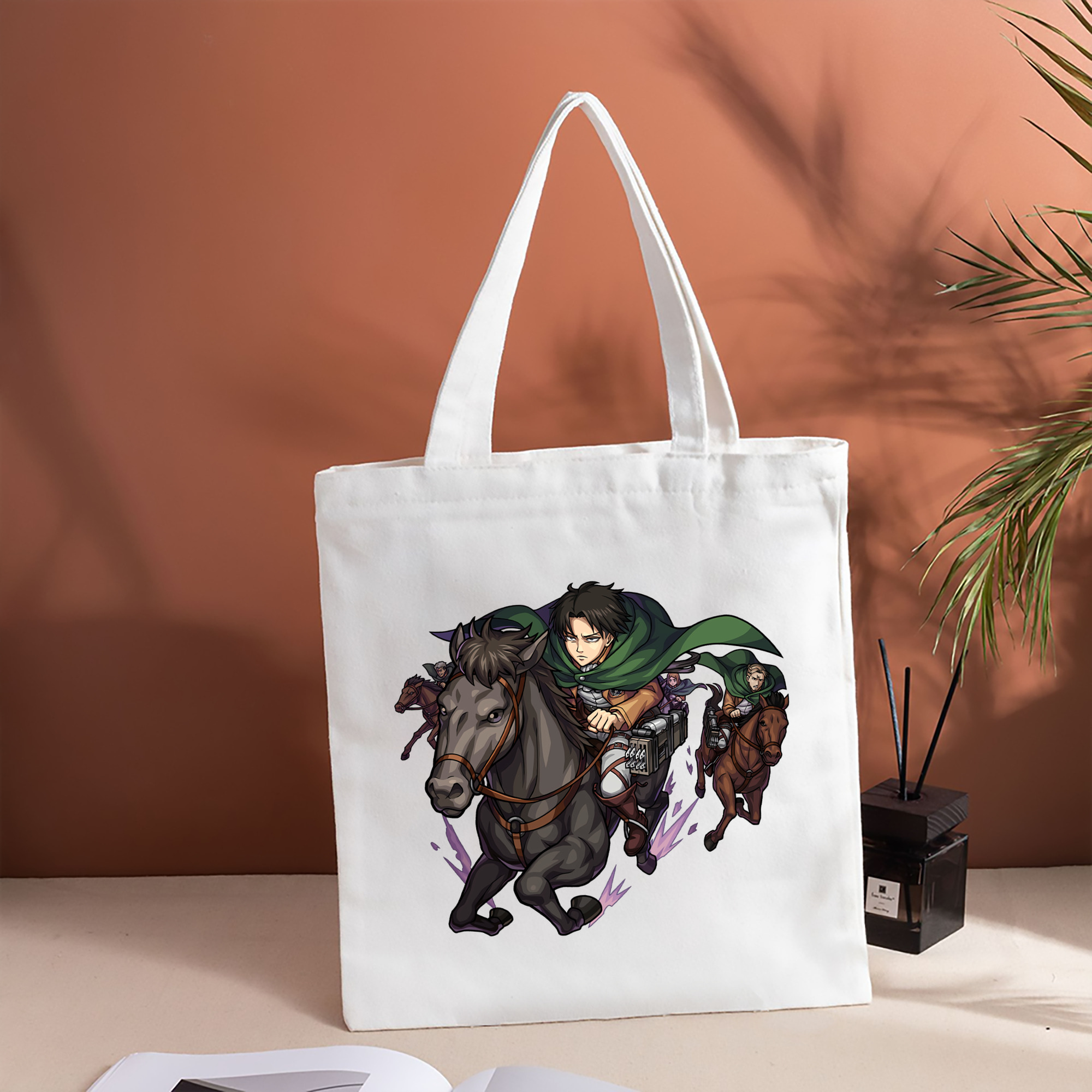 進撃の巨人 リヴァイ·アッカーマン Attack on Titan Levi Ackerman 縦型キャンバス生地手提げバッグ　トートバッグ
