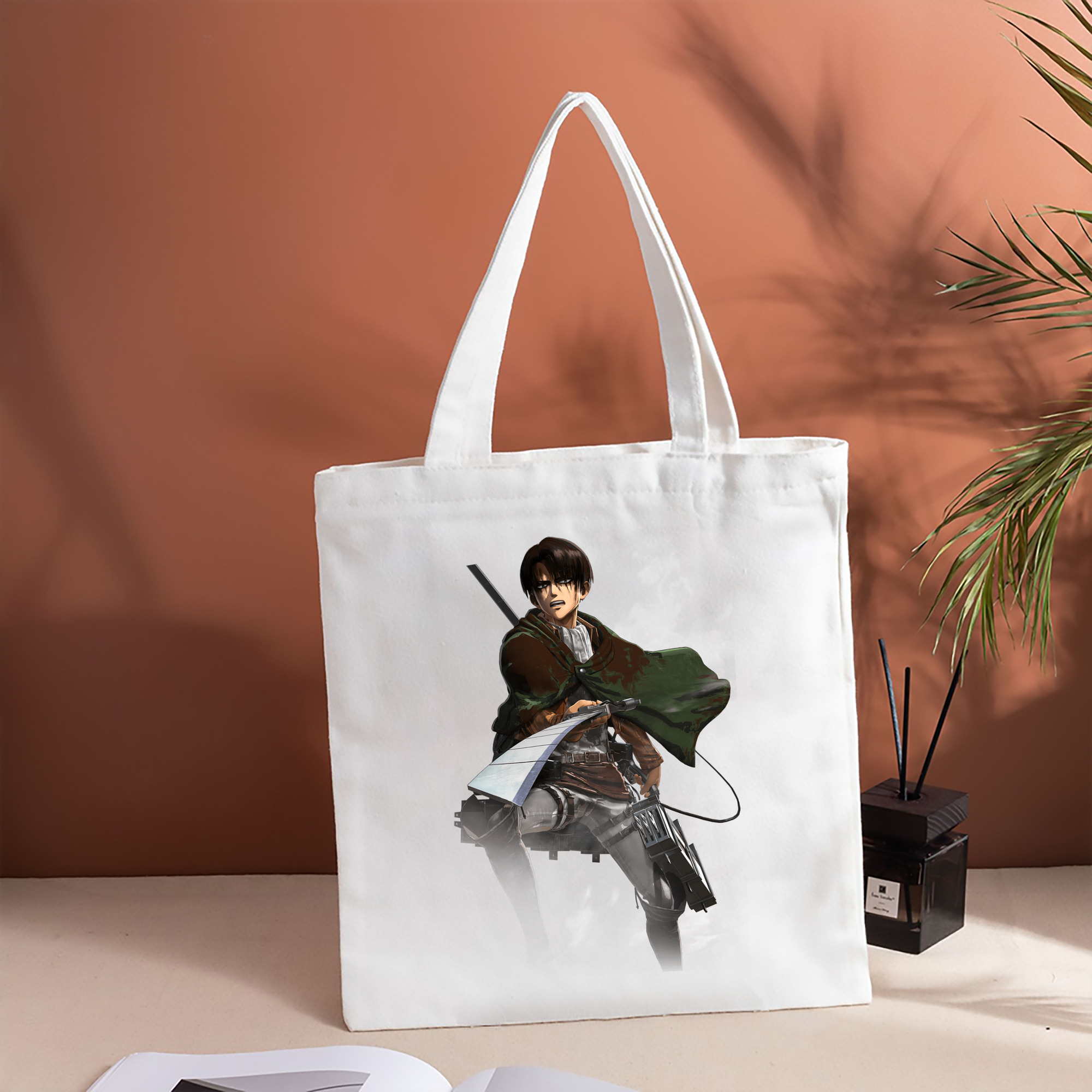 進撃の巨人 リヴァイ·アッカーマン Attack on Titan Levi Ackerman 縦型キャンバス生地手提げバッグ　トートバッグ