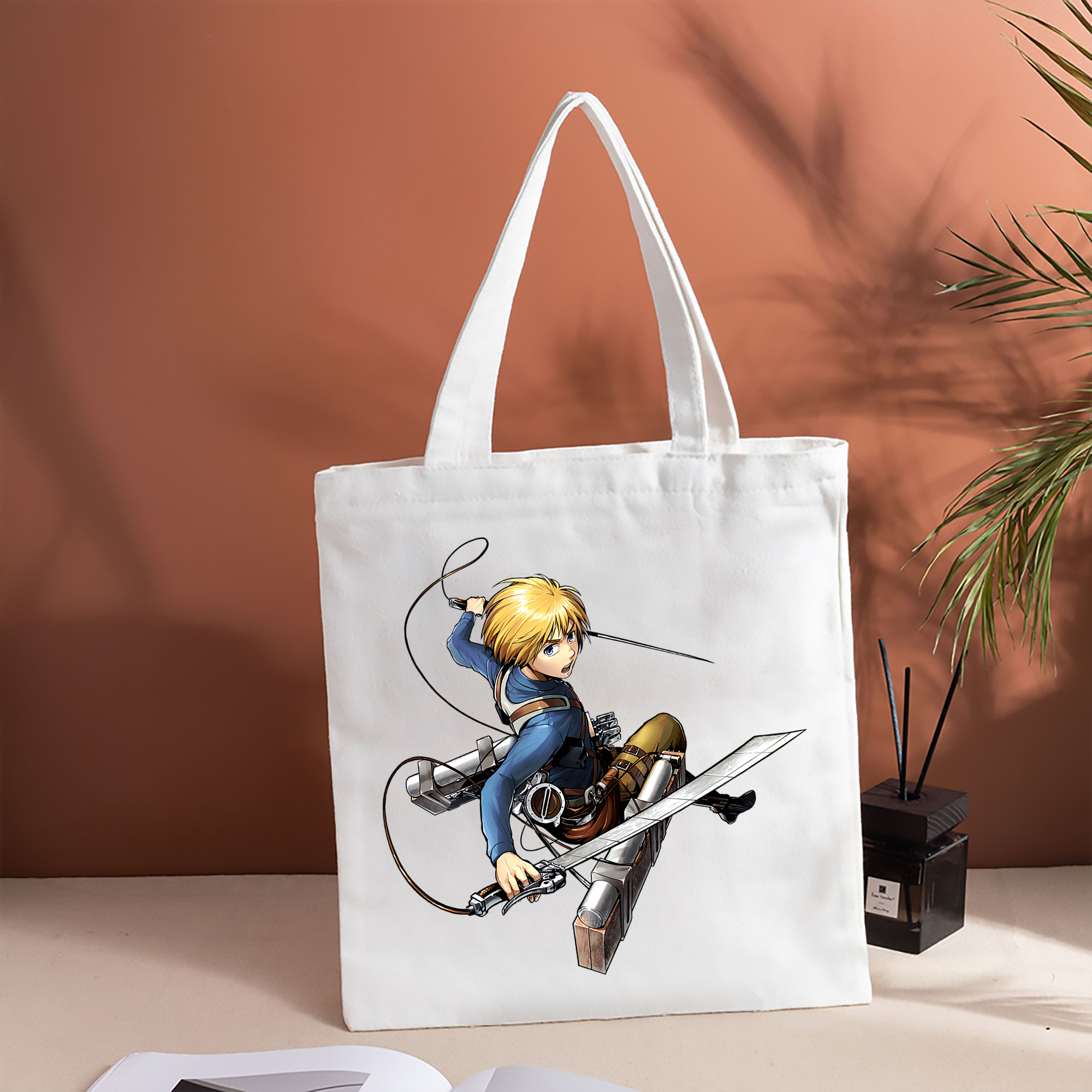 進撃の巨人 アルミン·アルレルト Attack on Titan Armin Arlert 縦型キャンバス生地手提げバッグ　トートバッグ