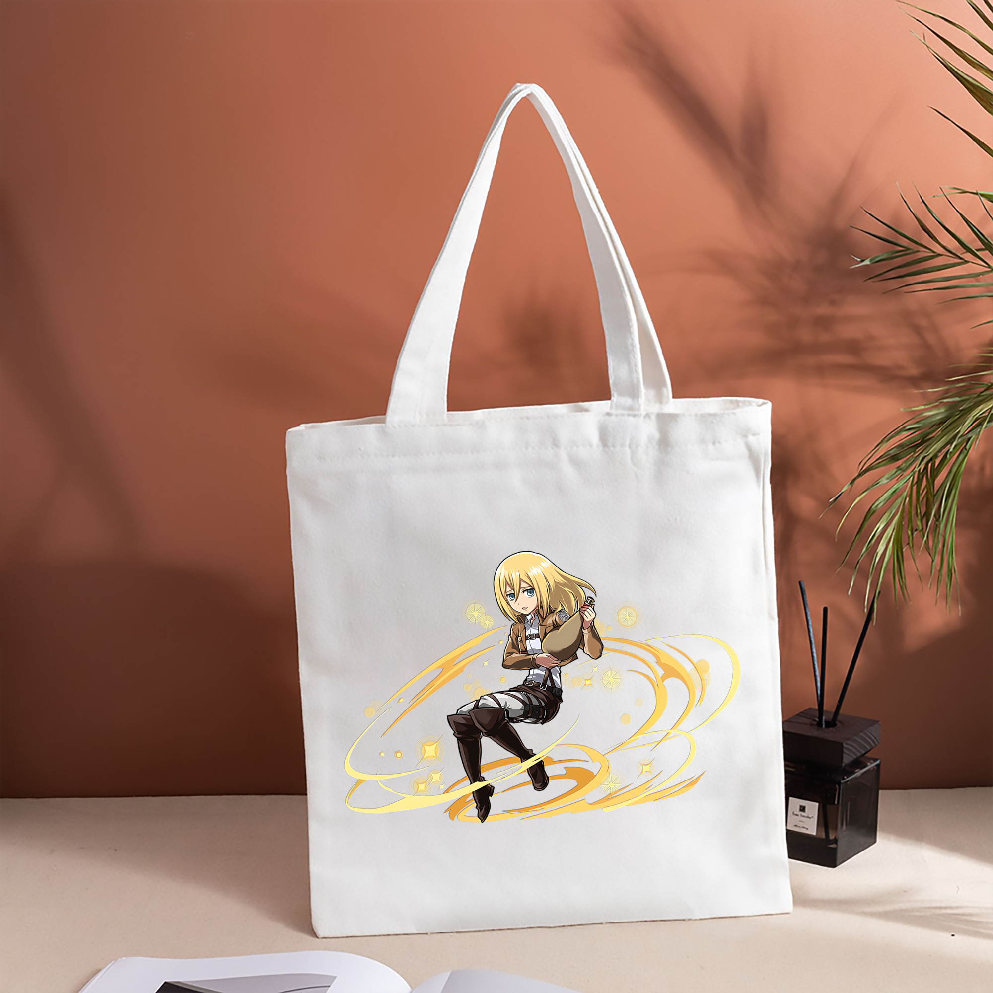 進撃の巨人 クリスタ·レンズ Attack on Titan Christa Lenz 縦型キャンバス生地手提げバッグ　トートバッグ