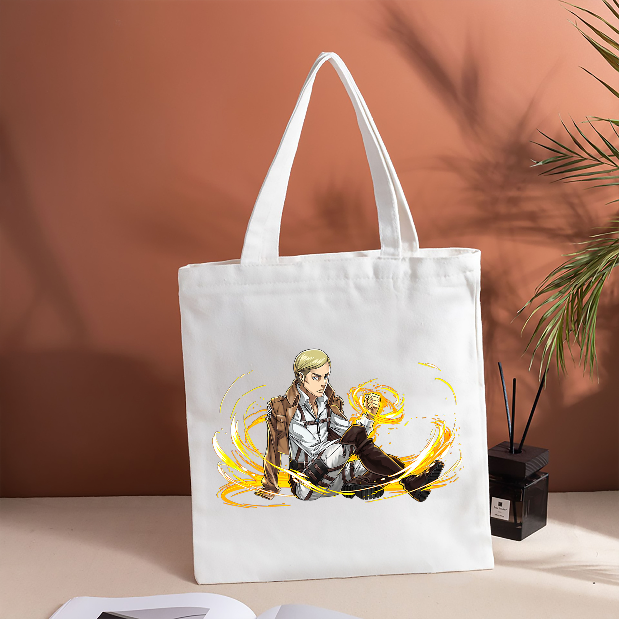 進撃の巨人 エルヴィン・スミス Attack on Titan Erwin Smith 縦型キャンバス生地手提げバッグ　トートバッグ
