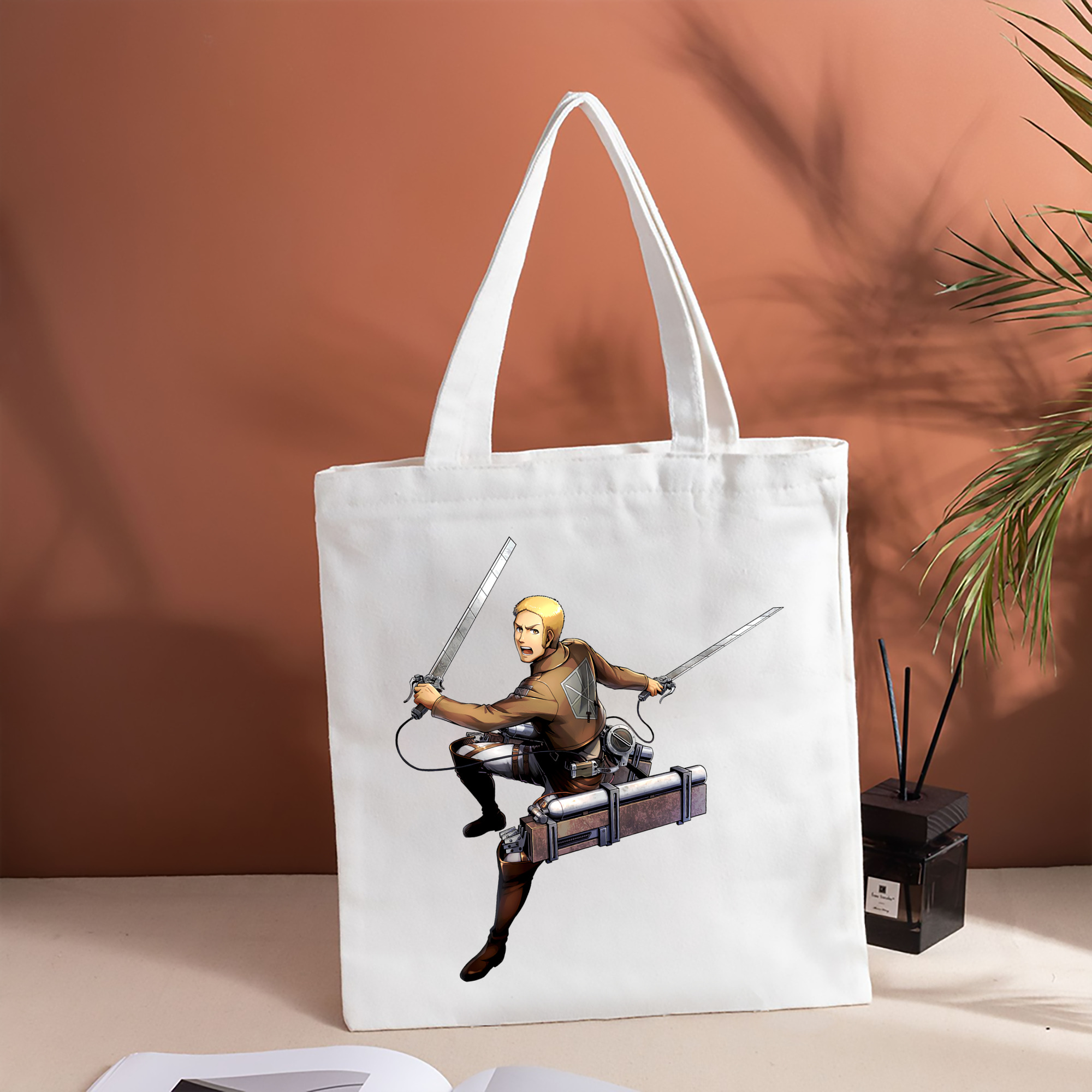 進撃の巨人 ライナー・ブラウン Attack on Titan Reiner Braun 縦型キャンバス生地手提げバッグ　トートバッグ