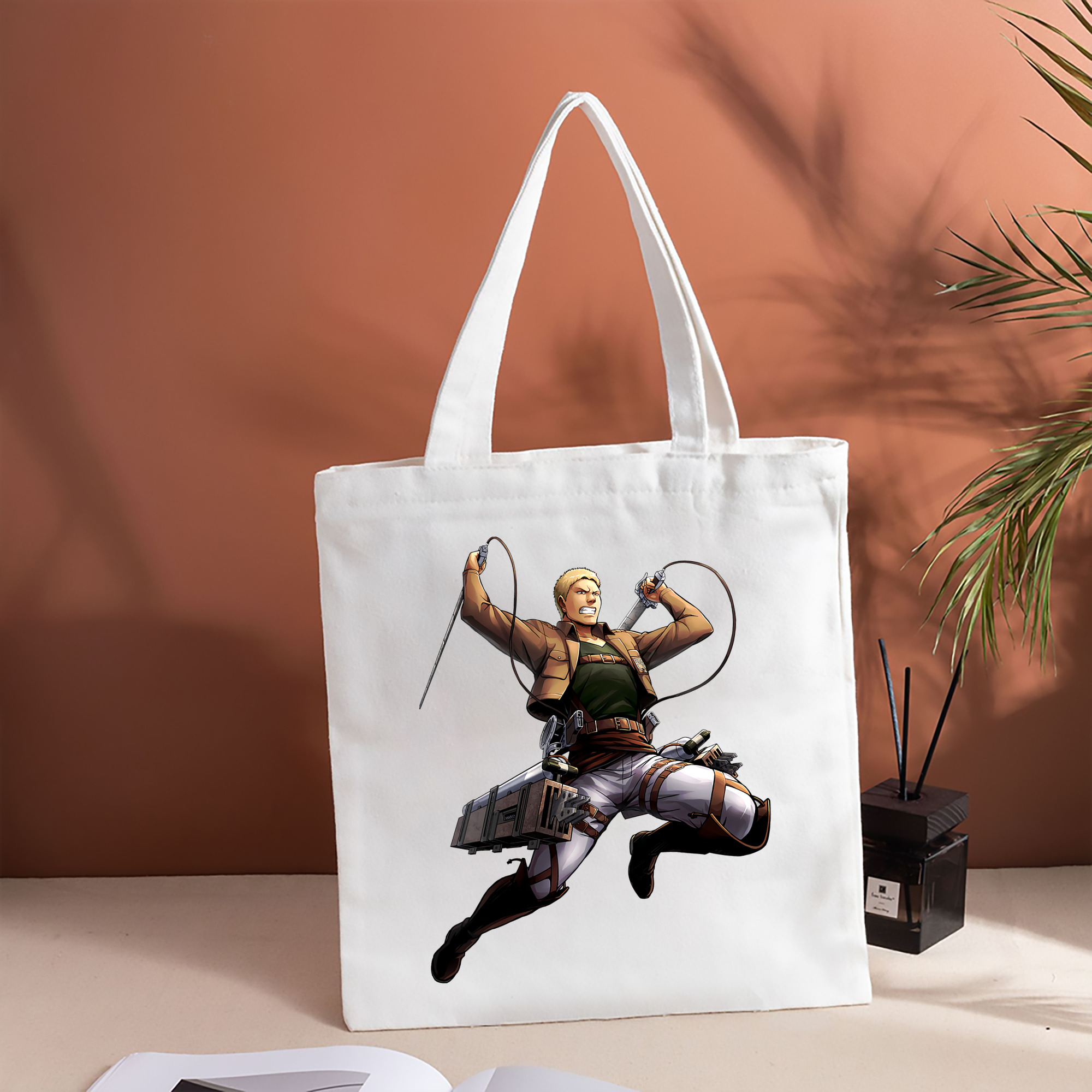 進撃の巨人 ライナー・ブラウン Attack on Titan Reiner Braun 縦型キャンバス生地手提げバッグ　トートバッグ