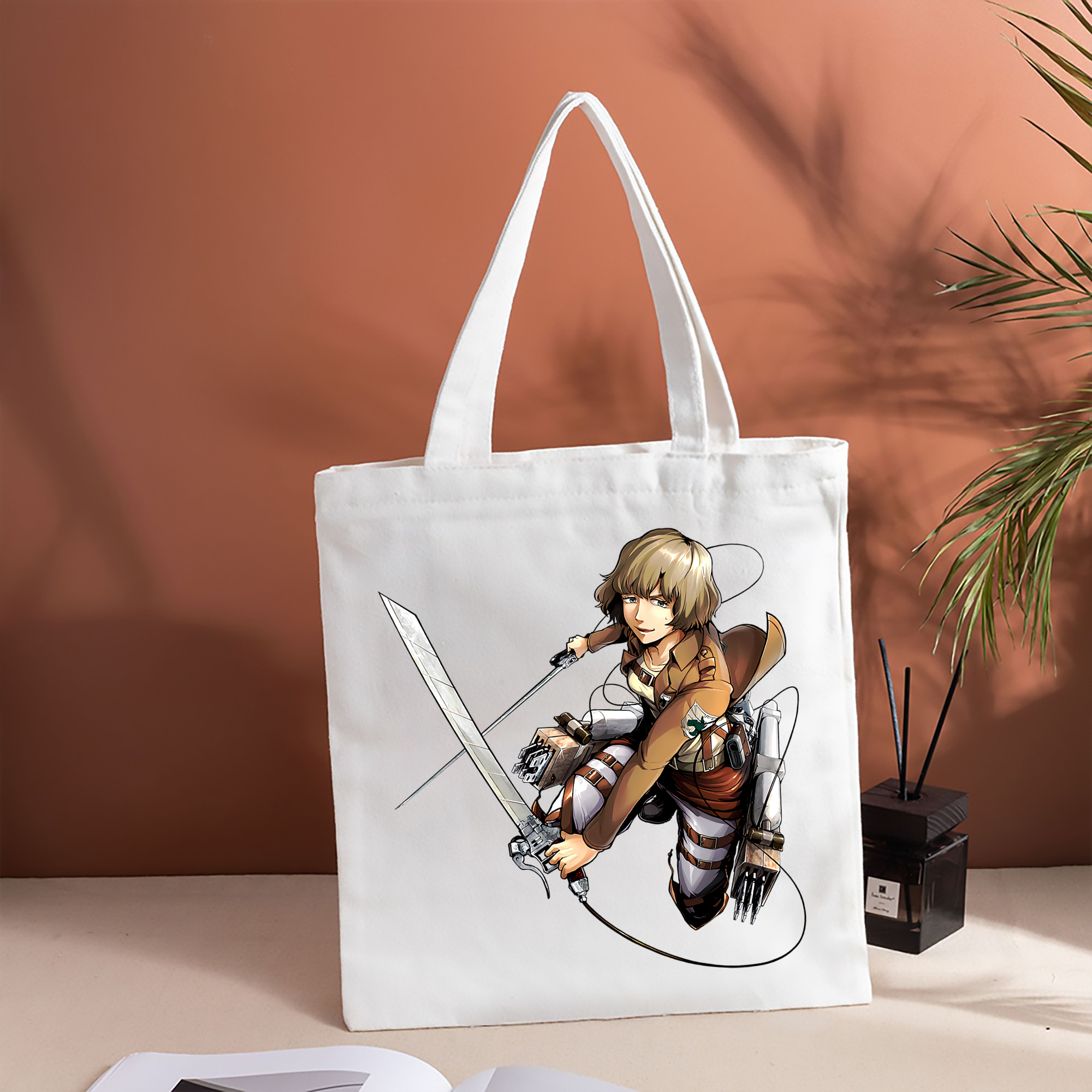 進撃の巨人 ヒツチ Attack on Titan Hitch 縦型キャンバス生地手提げバッグ　トートバッグ