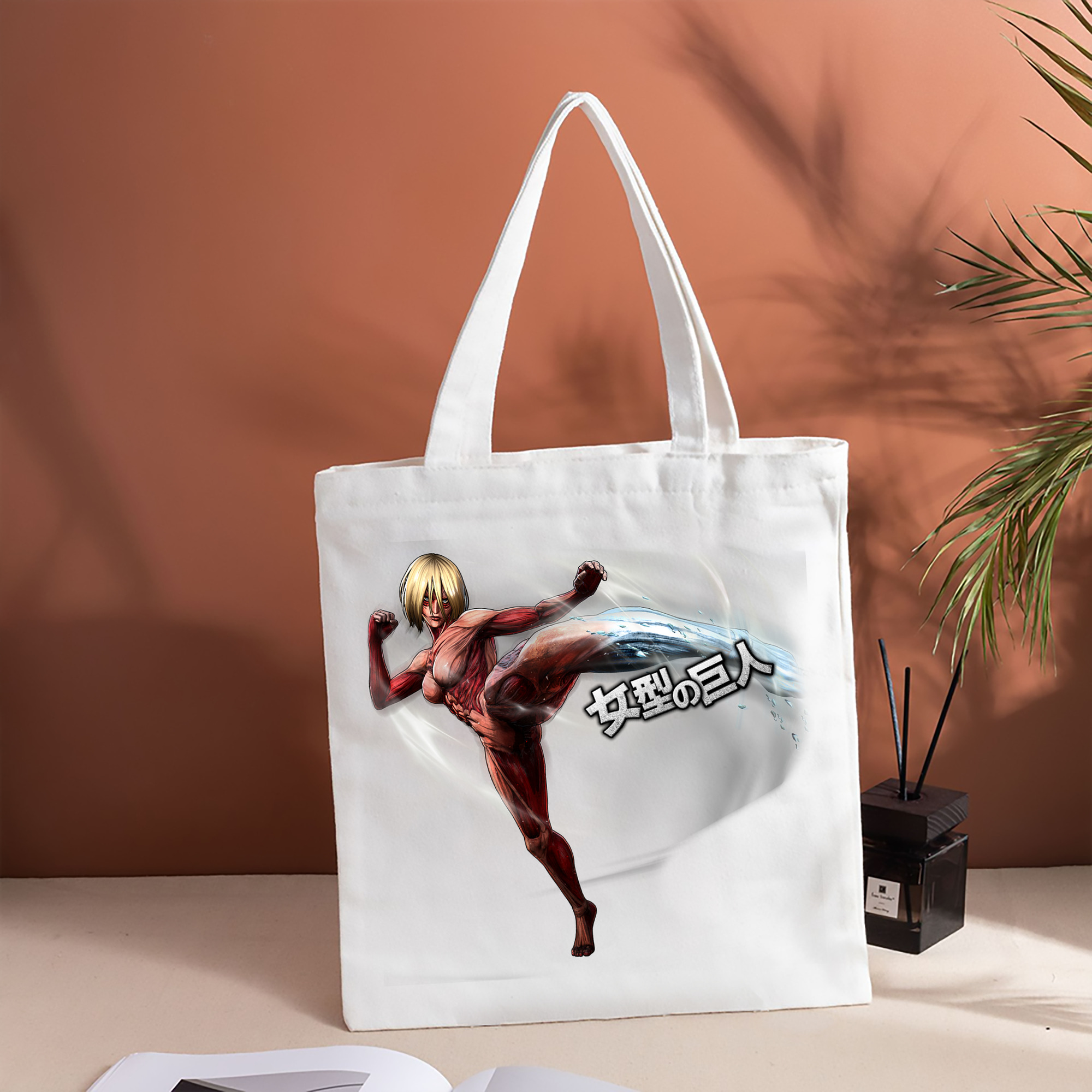 進撃の巨人 Attack on Titan 縦型キャンバス生地手提げバッグ　トートバッグ