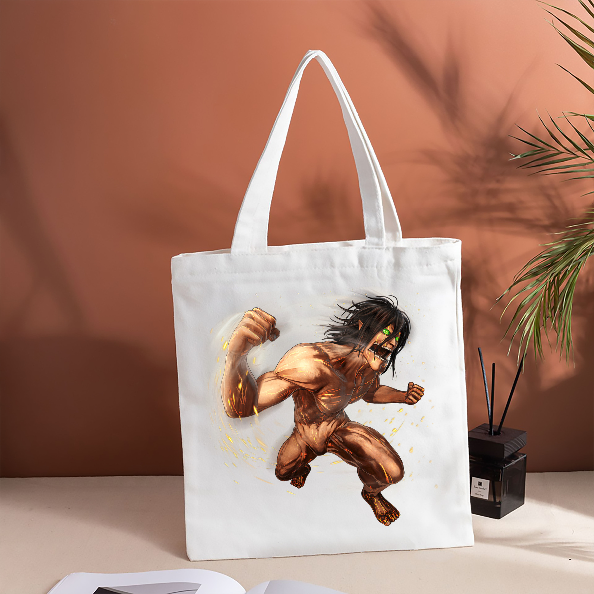 進撃の巨人 Attack on Titan 縦型キャンバス生地手提げバッグ　トートバッグ