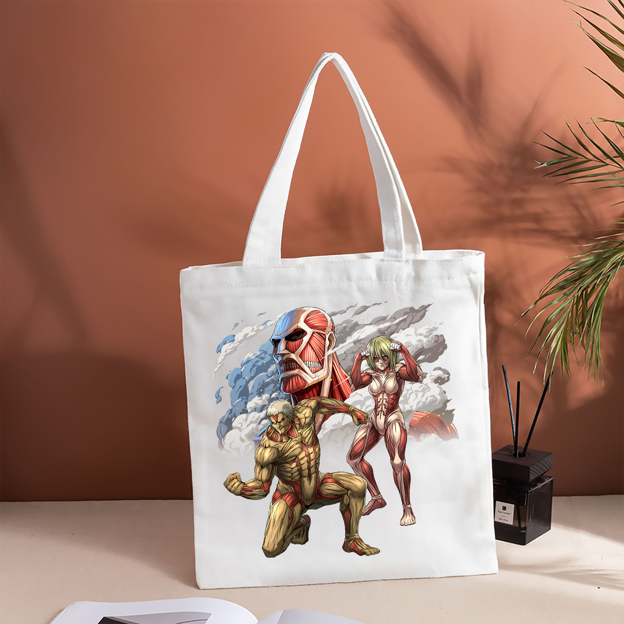進撃の巨人 Attack on Titan 縦型キャンバス生地手提げバッグ　トートバッグ