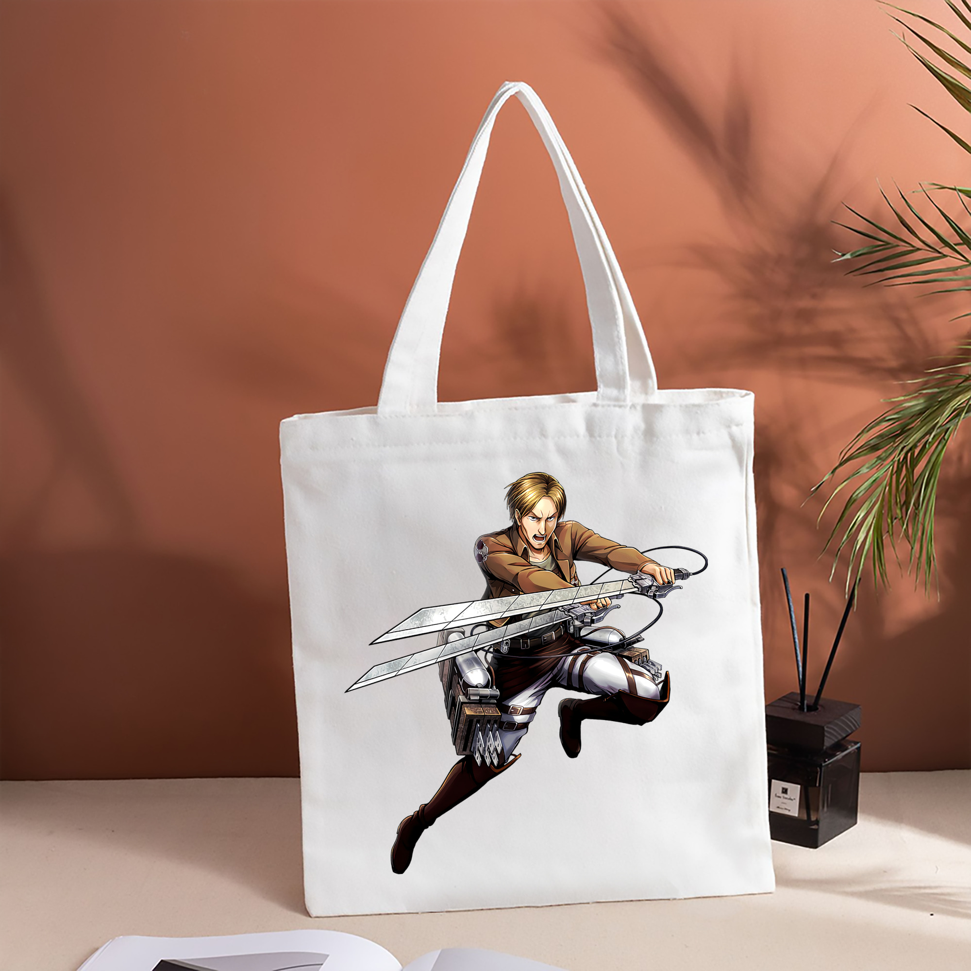 進撃の巨人 Attack on Titan 縦型キャンバス生地手提げバッグ　トートバッグ