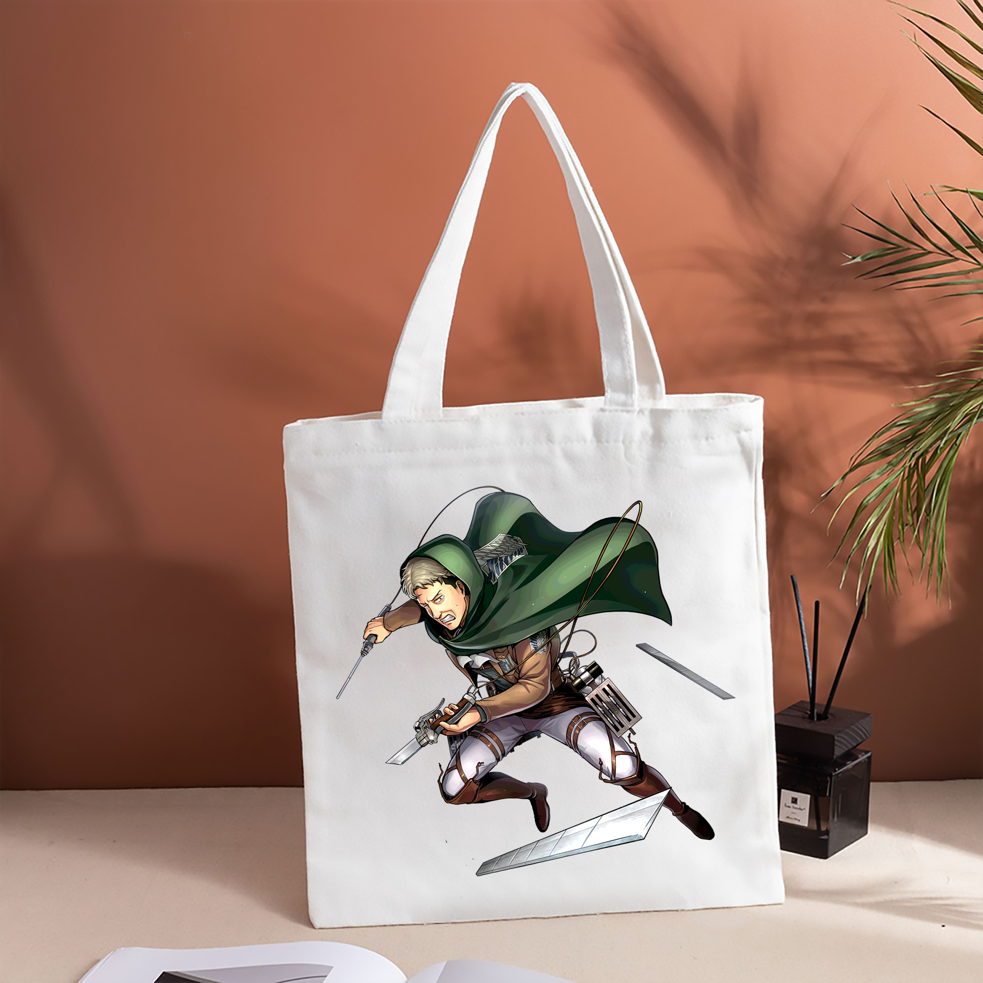 進撃の巨人 Attack on Titan 縦型キャンバス生地手提げバッグ　トートバッグ