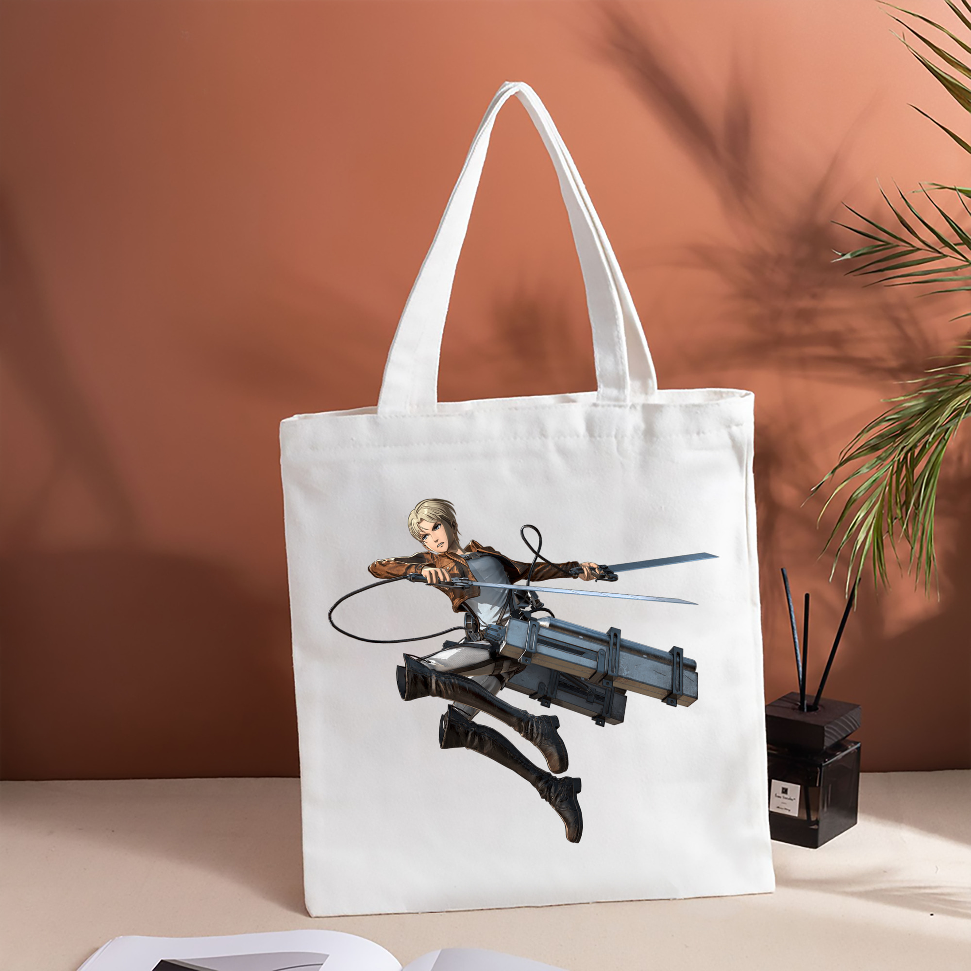 進撃の巨人 Attack on Titan 縦型キャンバス生地手提げバッグ　トートバッグ