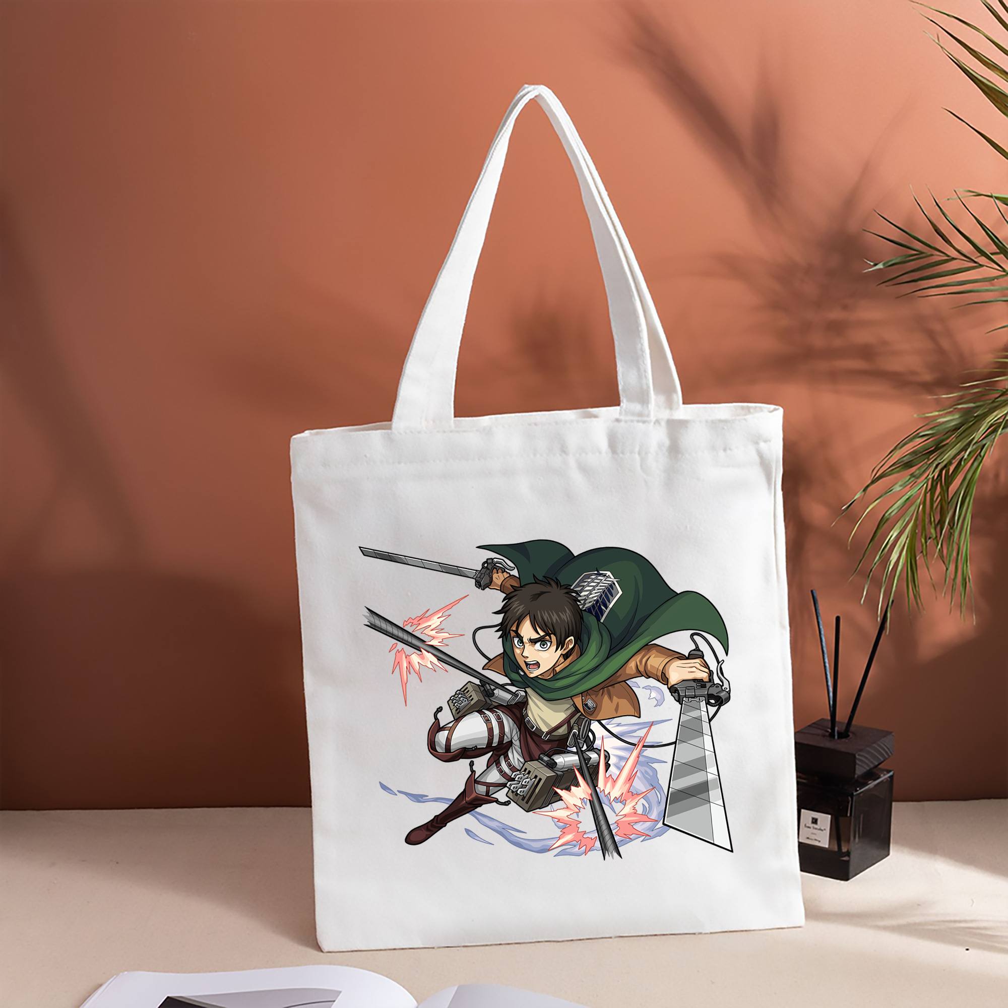 進撃の巨人 エレン･イェーガー Attack on Titan Eren Jäger 縦型キャンバス生地手提げバッグ　トートバッグ
