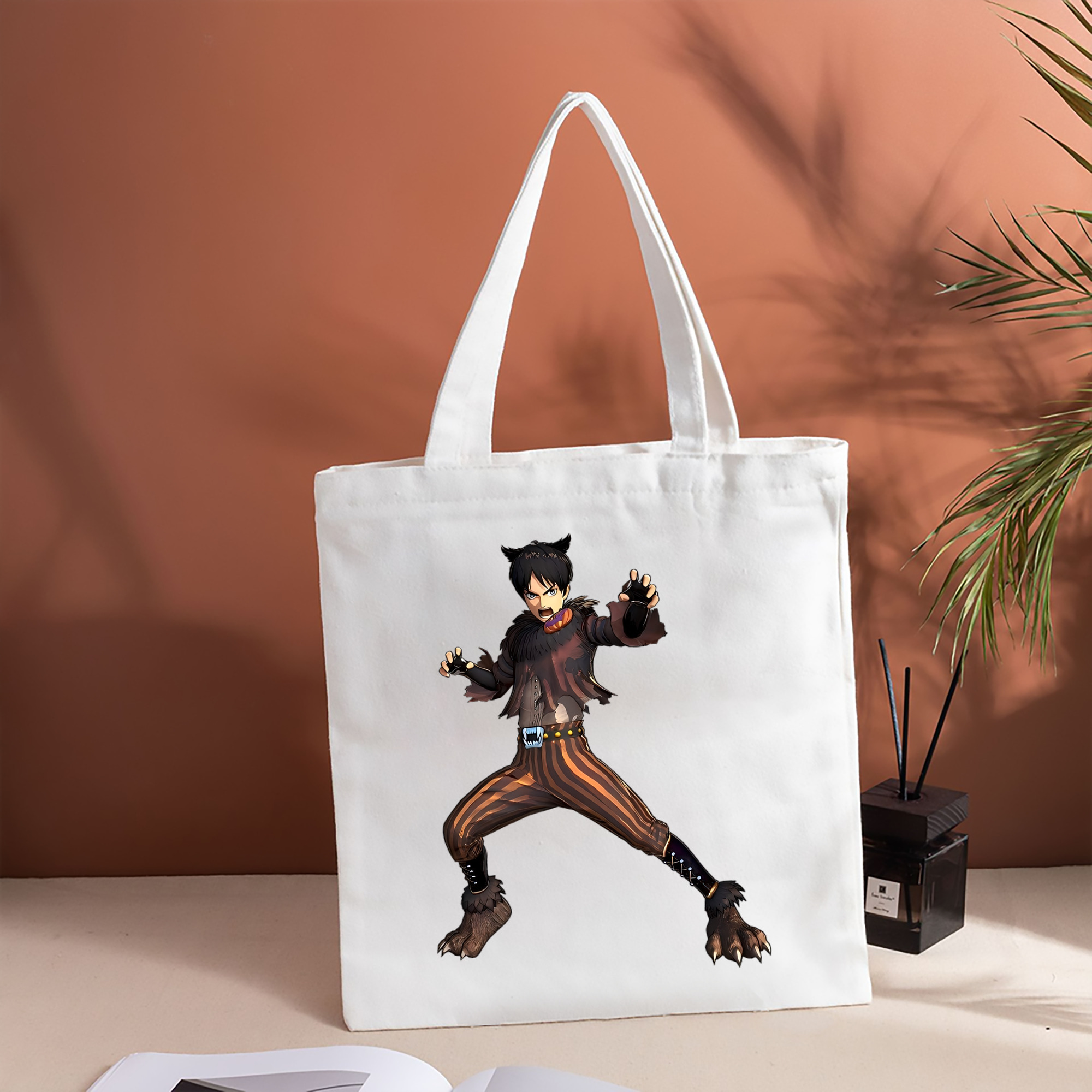 進撃の巨人 エレン･イェーガー Attack on Titan Eren Jäger 縦型キャンバス生地手提げバッグ　トートバッグ