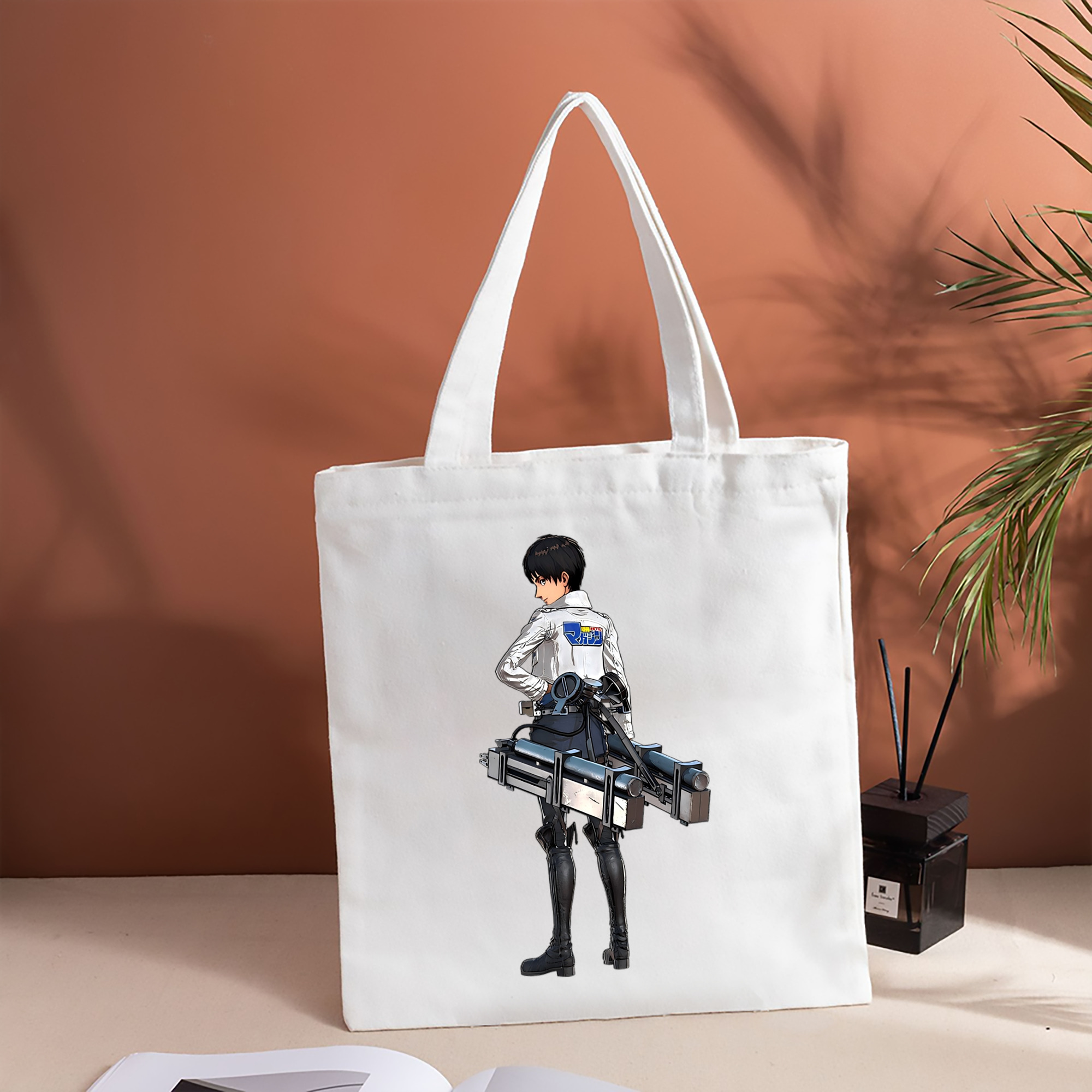 進撃の巨人 エレン･イェーガー Attack on Titan Eren Jäger 縦型キャンバス生地手提げバッグ　トートバッグ