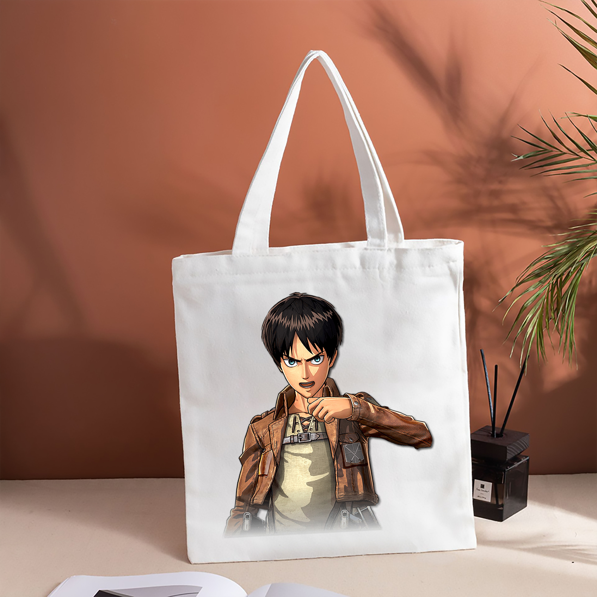 進撃の巨人 エレン･イェーガー Attack on Titan Eren Jäger 縦型キャンバス生地手提げバッグ　トートバッグ