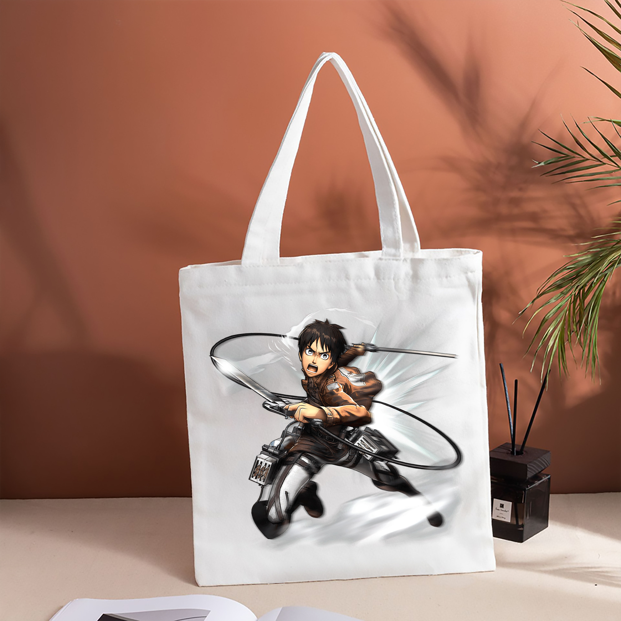 進撃の巨人 エレン･イェーガー Attack on Titan Eren Jäger 縦型キャンバス生地手提げバッグ　トートバッグ