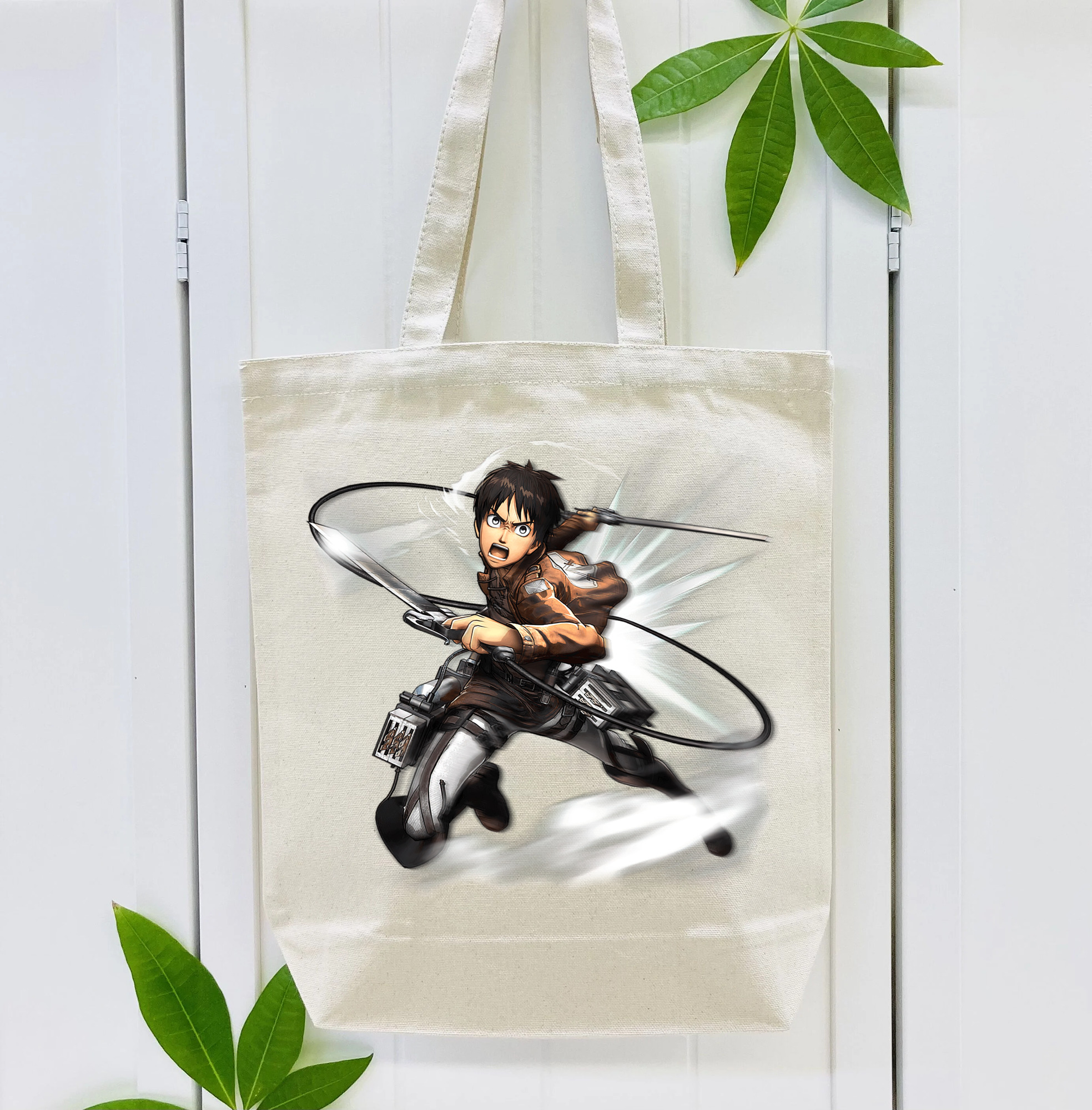 進撃の巨人 エレン･イェーガー Attack on Titan Eren Jäger 縦型キャンバス生地手提げバッグ　トートバッグ