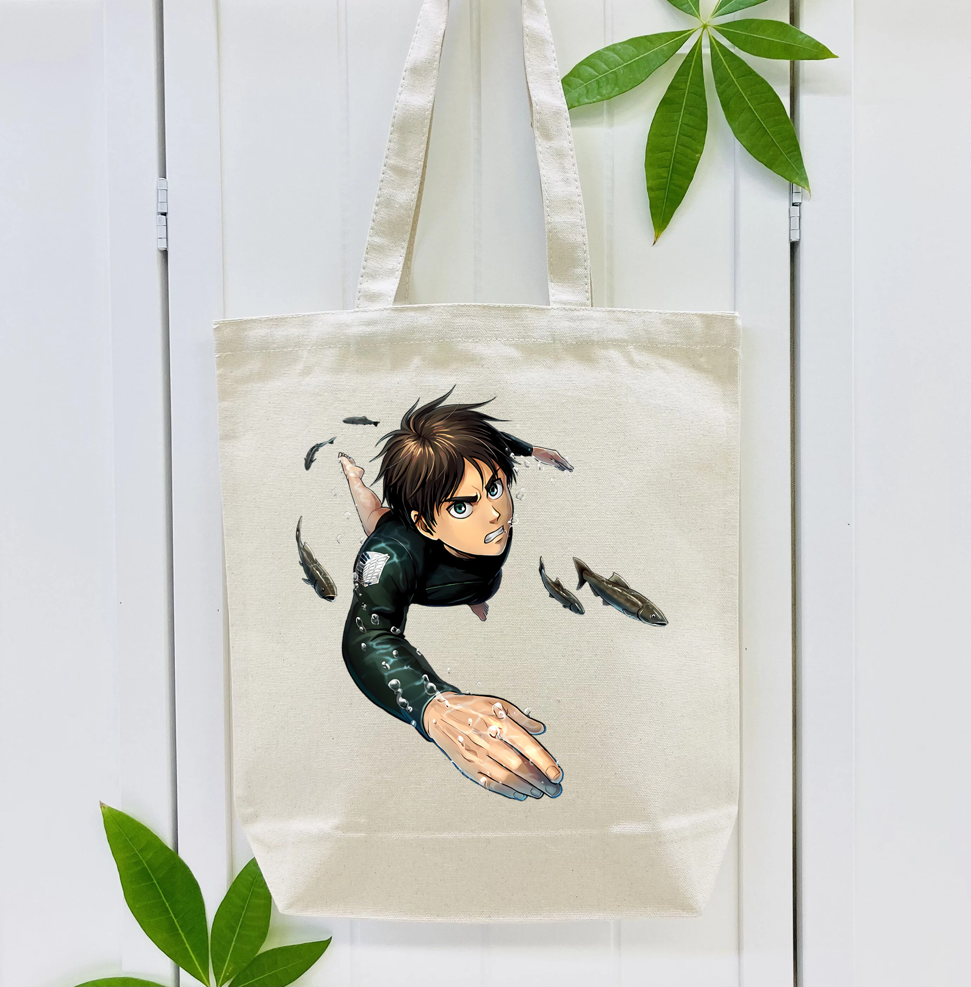 進撃の巨人 エレン･イェーガー Attack on Titan Eren Jäger 縦型キャンバス生地手提げバッグ　トートバッグ
