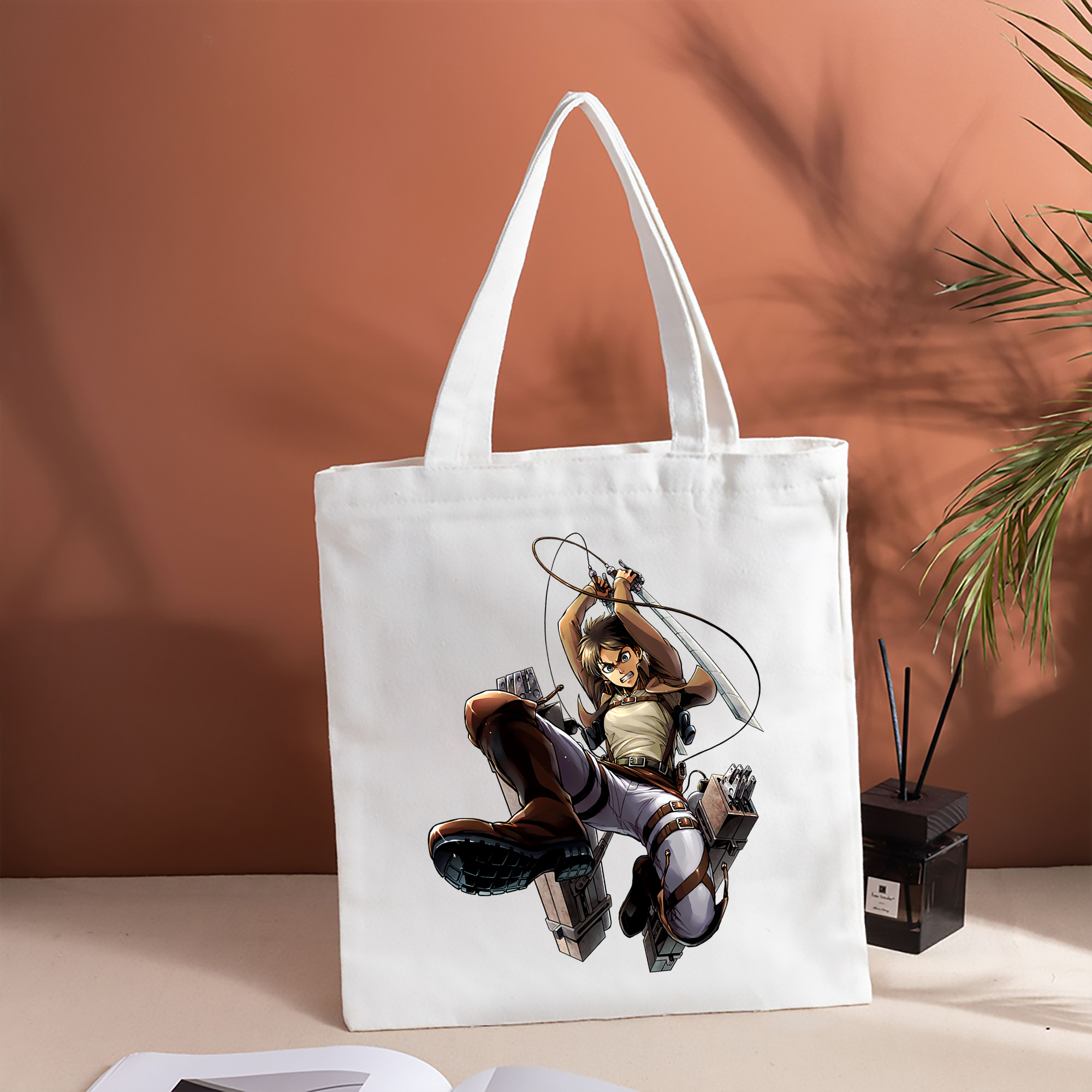 進撃の巨人 エレン･イェーガー Attack on Titan Eren Jäger 縦型キャンバス生地手提げバッグ　トートバッグ