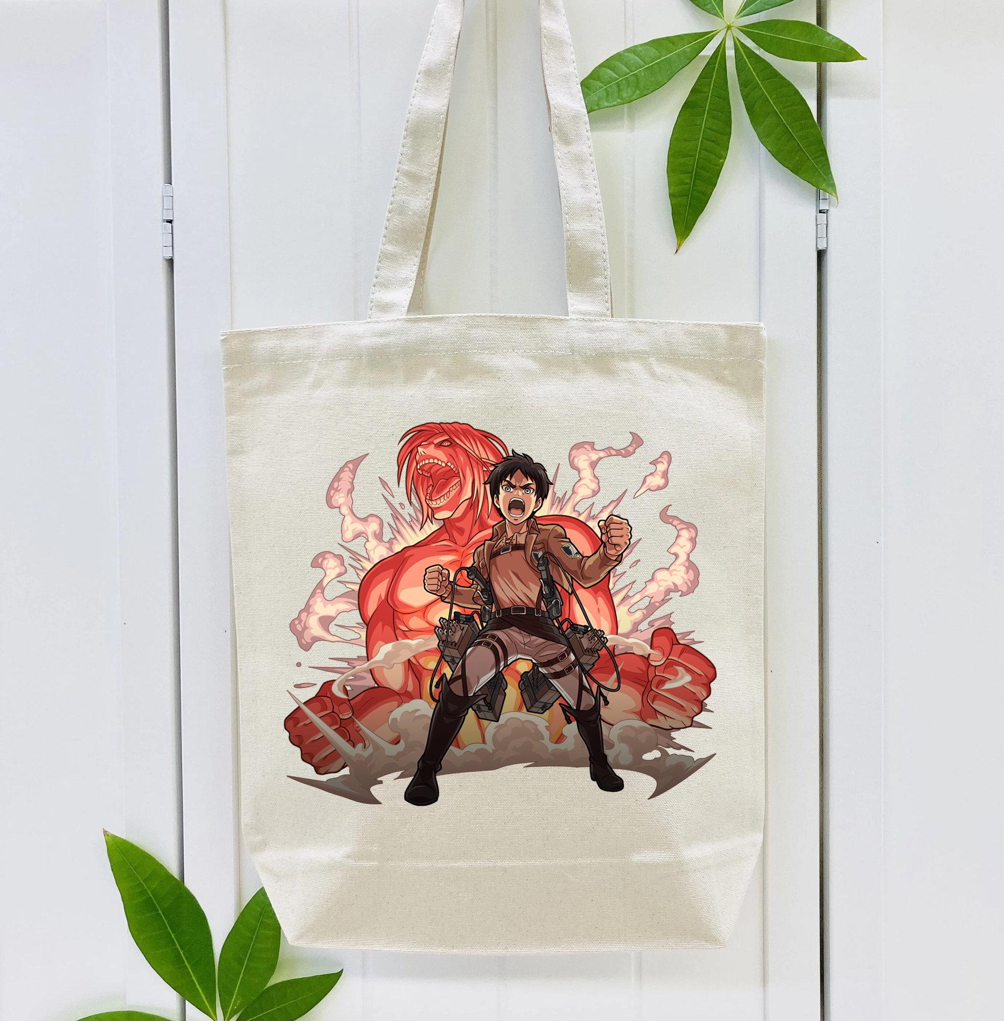 進撃の巨人 エレン･イェーガー Attack on Titan Eren Jäger 縦型キャンバス生地手提げバッグ　トートバッグ